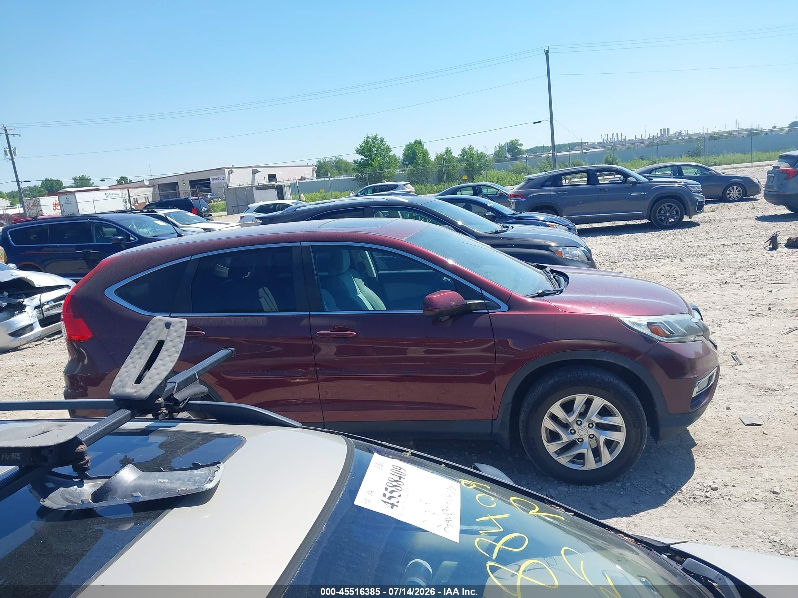 2015 Honda Cr-v Ex Maroon vin: 5J6RM4H55FL007448