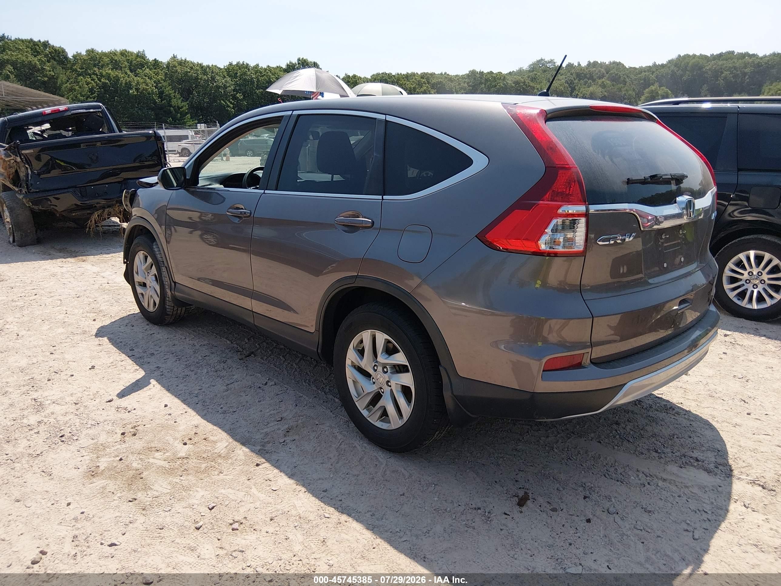 2015 Honda Cr-v Ex Gray vin: 5J6RM4H55FL032124