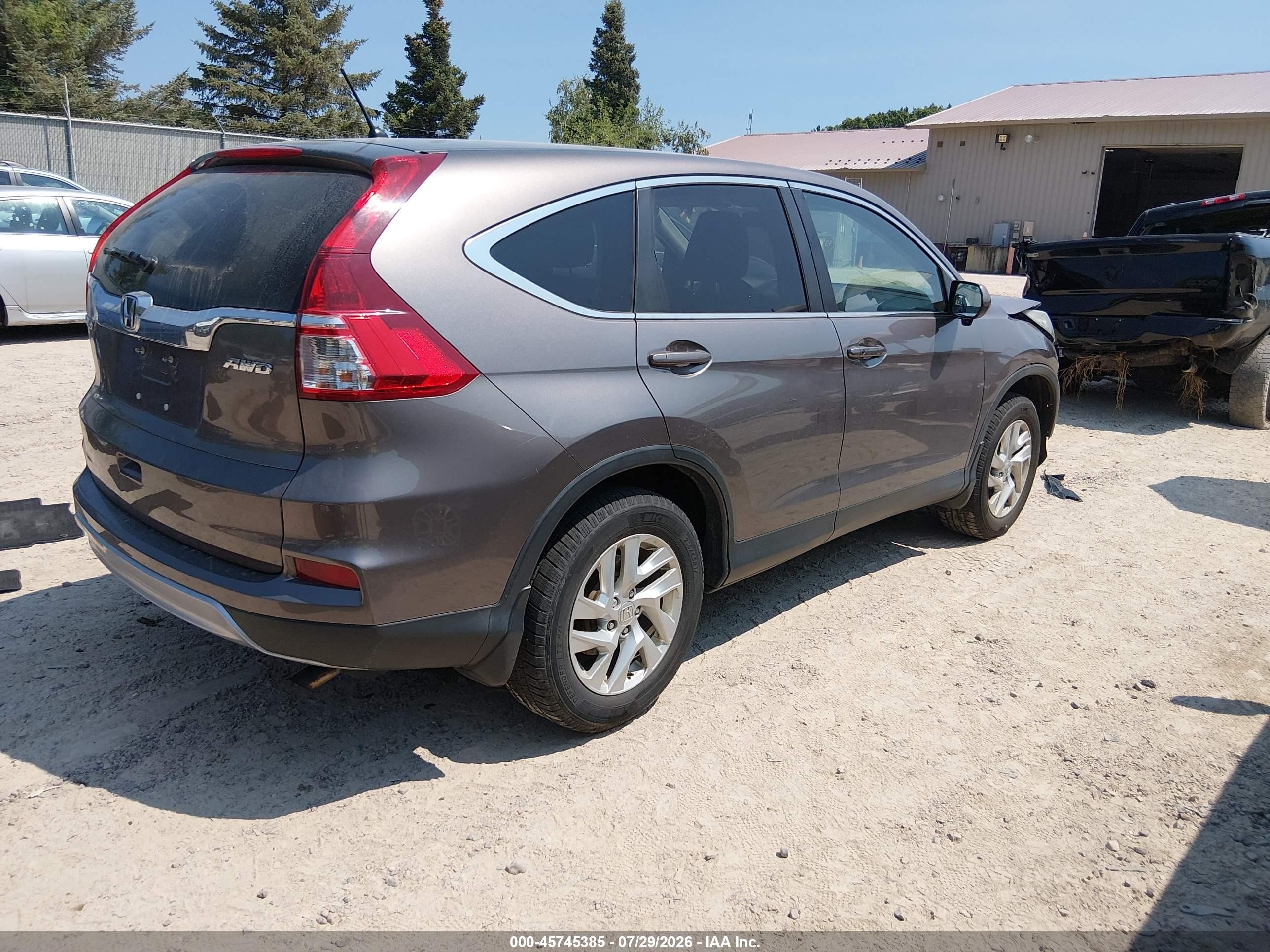 2015 Honda Cr-v Ex Gray vin: 5J6RM4H55FL032124