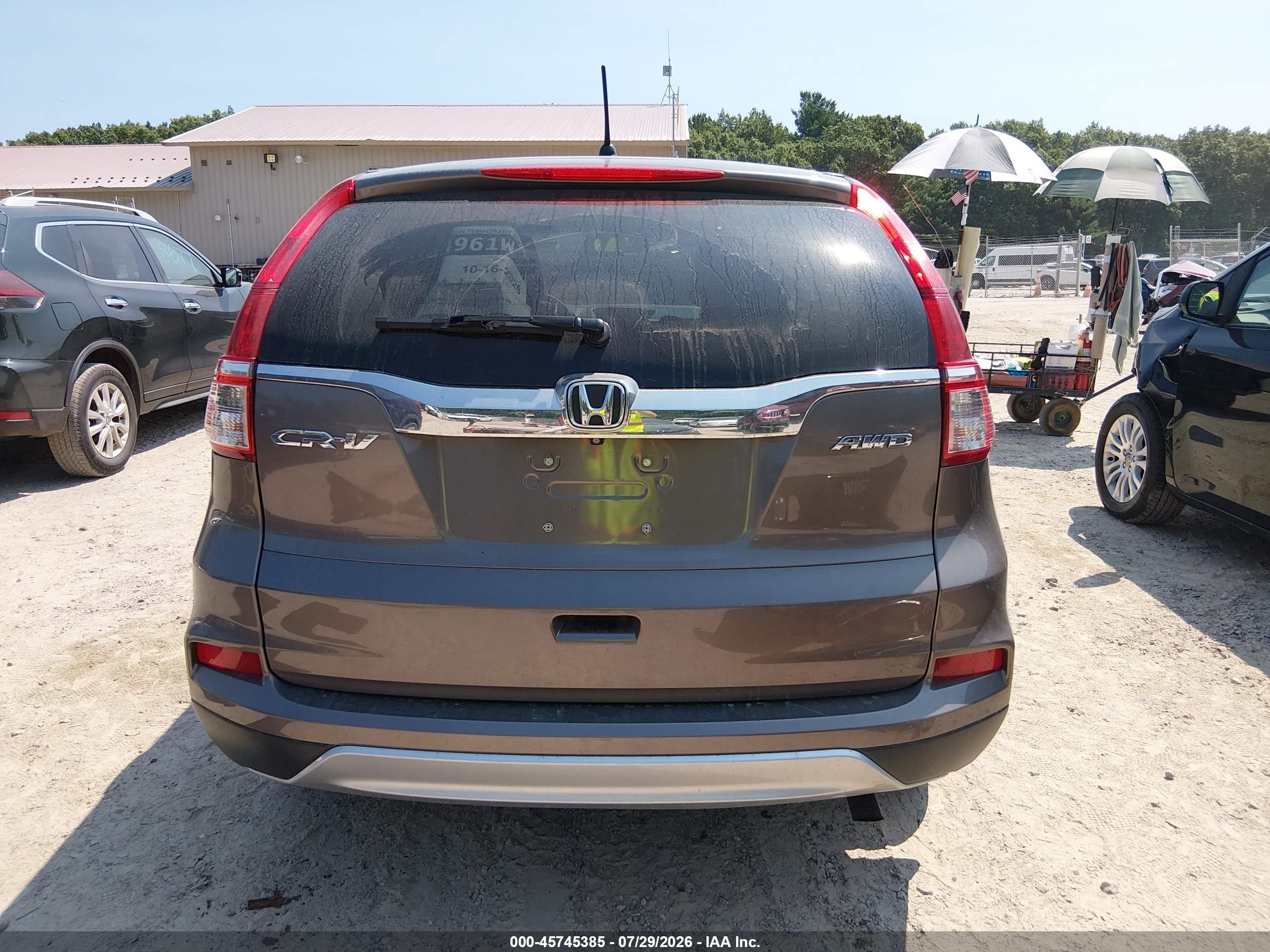 2015 Honda Cr-v Ex Gray vin: 5J6RM4H55FL032124