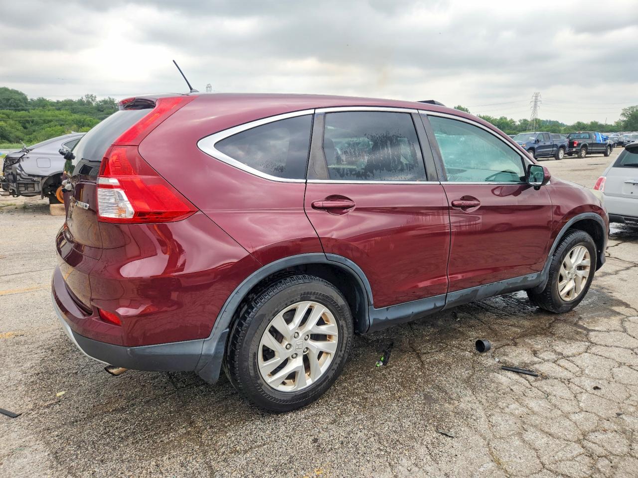 2015 Honda Cr-v Ex Burgundy vin: 5J6RM4H55FL055547