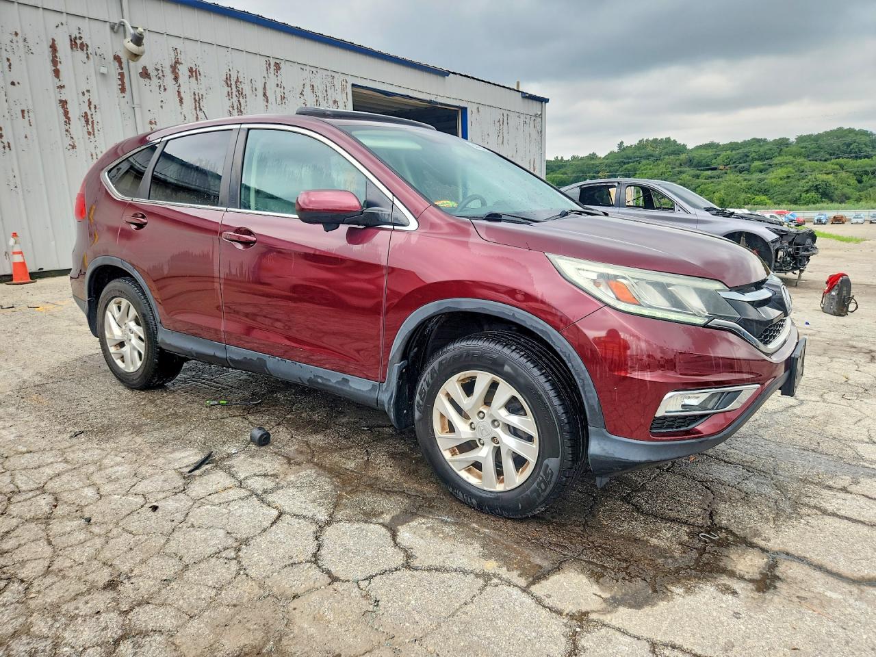 2015 Honda Cr-v Ex Burgundy vin: 5J6RM4H55FL055547