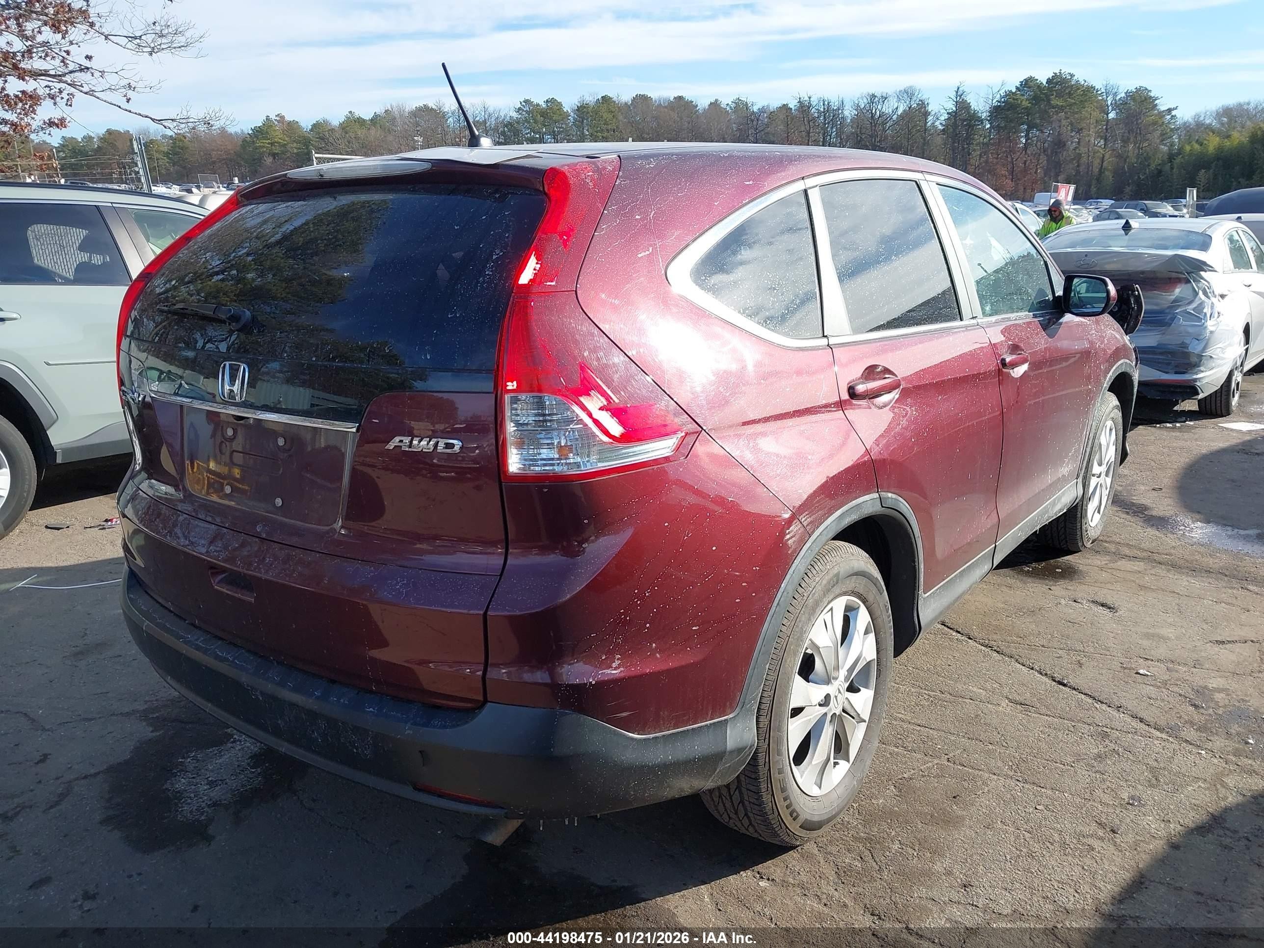 2012 Honda Cr-v Ex Burgundy vin: 5J6RM4H56CL052734