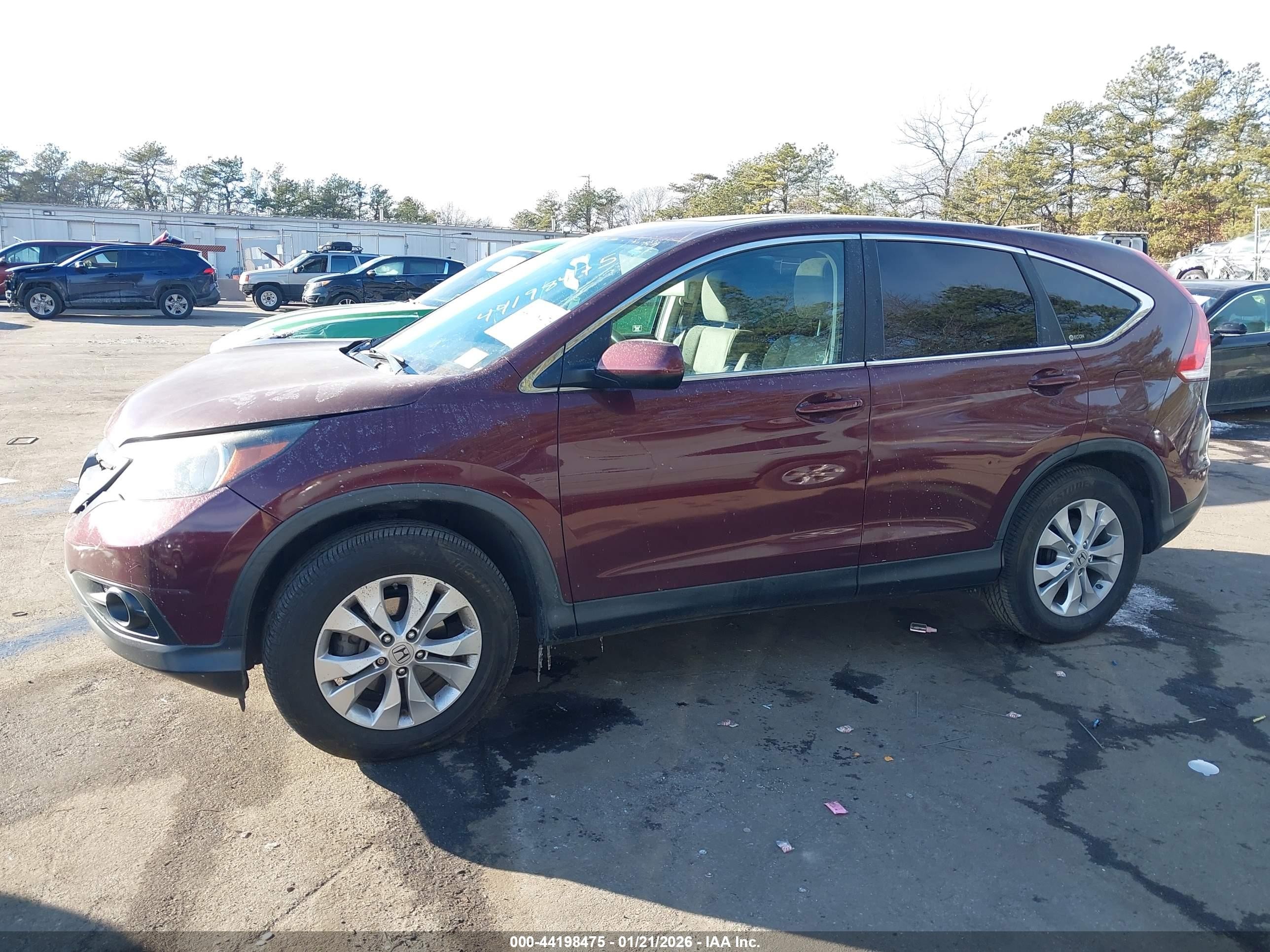 2012 Honda Cr-v Ex Burgundy vin: 5J6RM4H56CL052734
