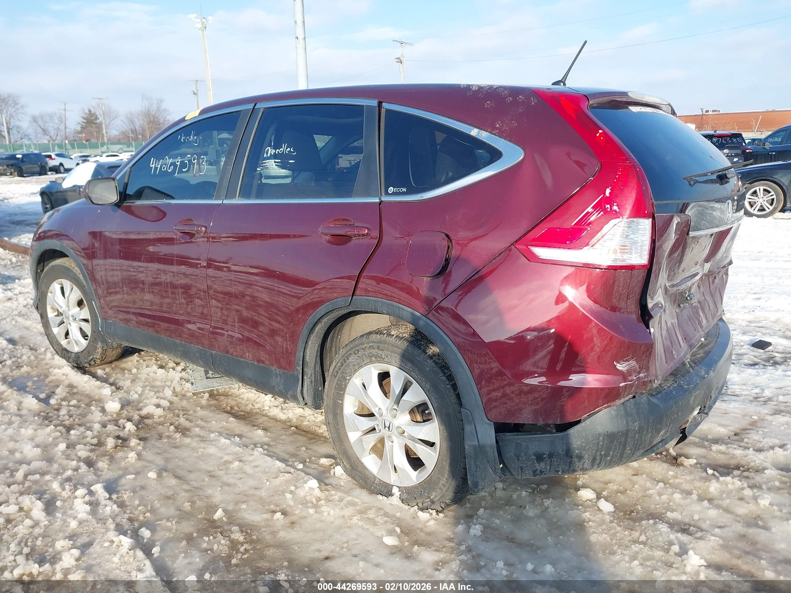 2012 Honda Cr-v Ex Maroon vin: 5J6RM4H56CL060395