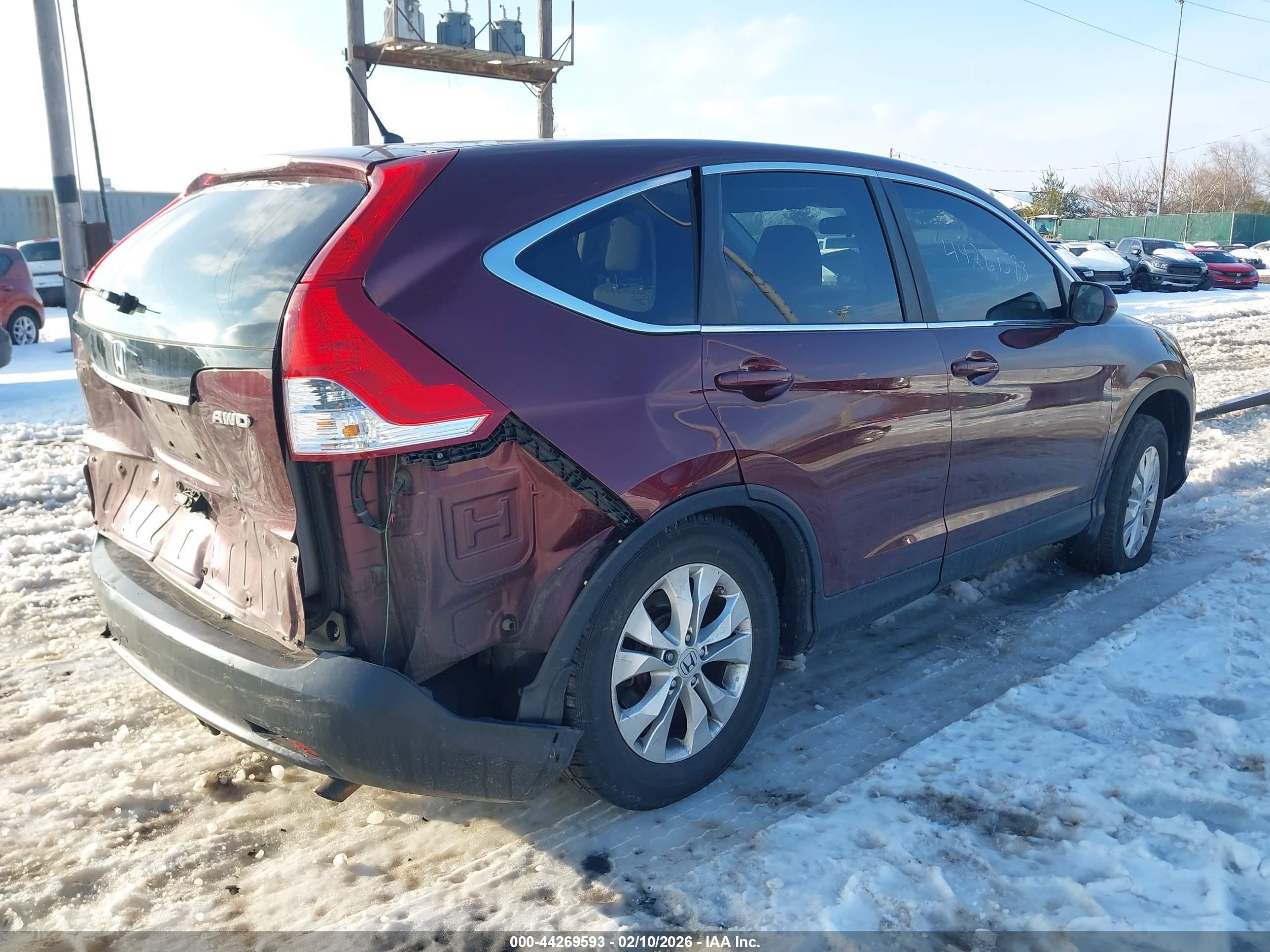 2012 Honda Cr-v Ex Maroon vin: 5J6RM4H56CL060395