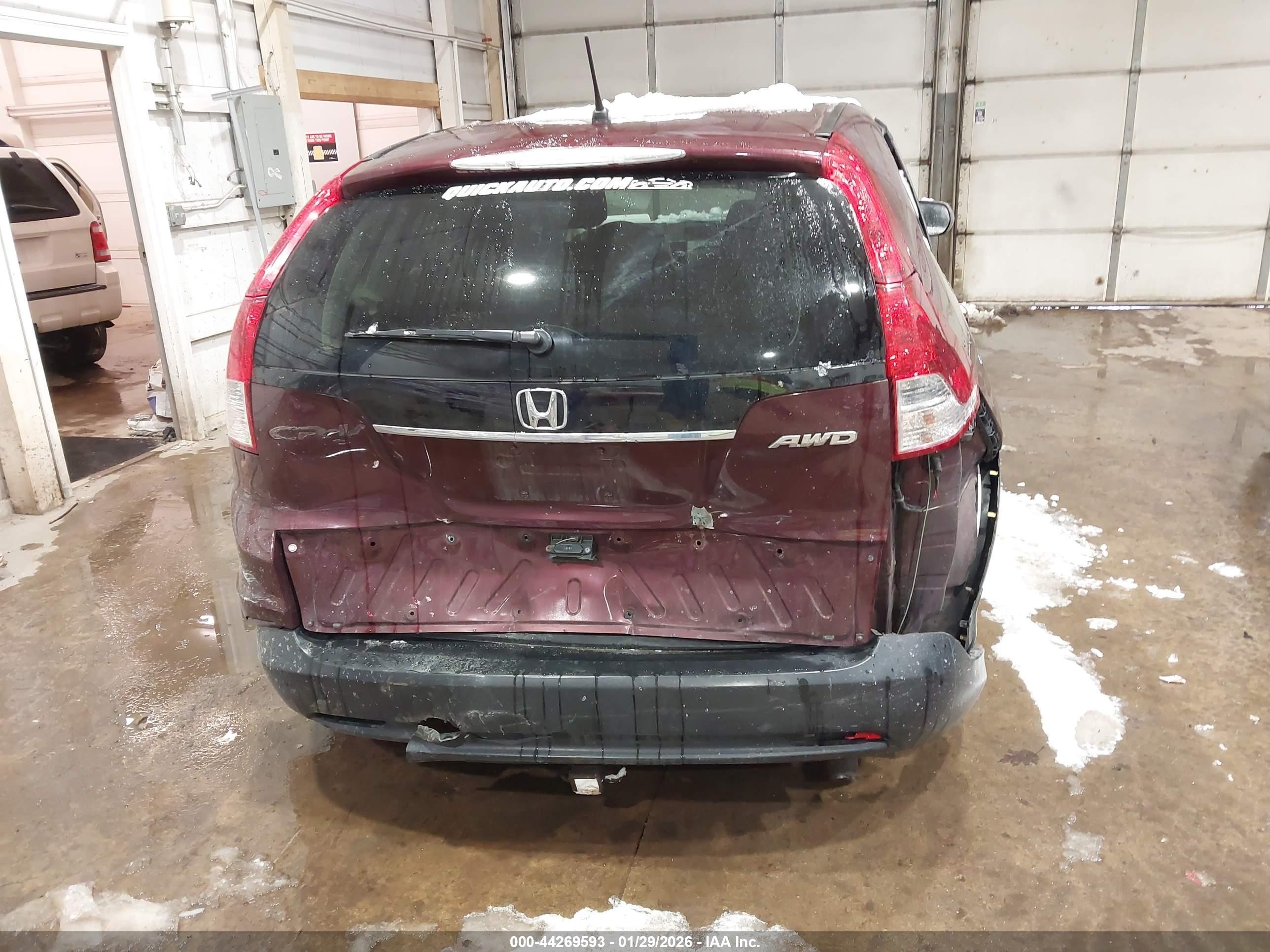 2012 Honda Cr-v Ex Maroon vin: 5J6RM4H56CL060395