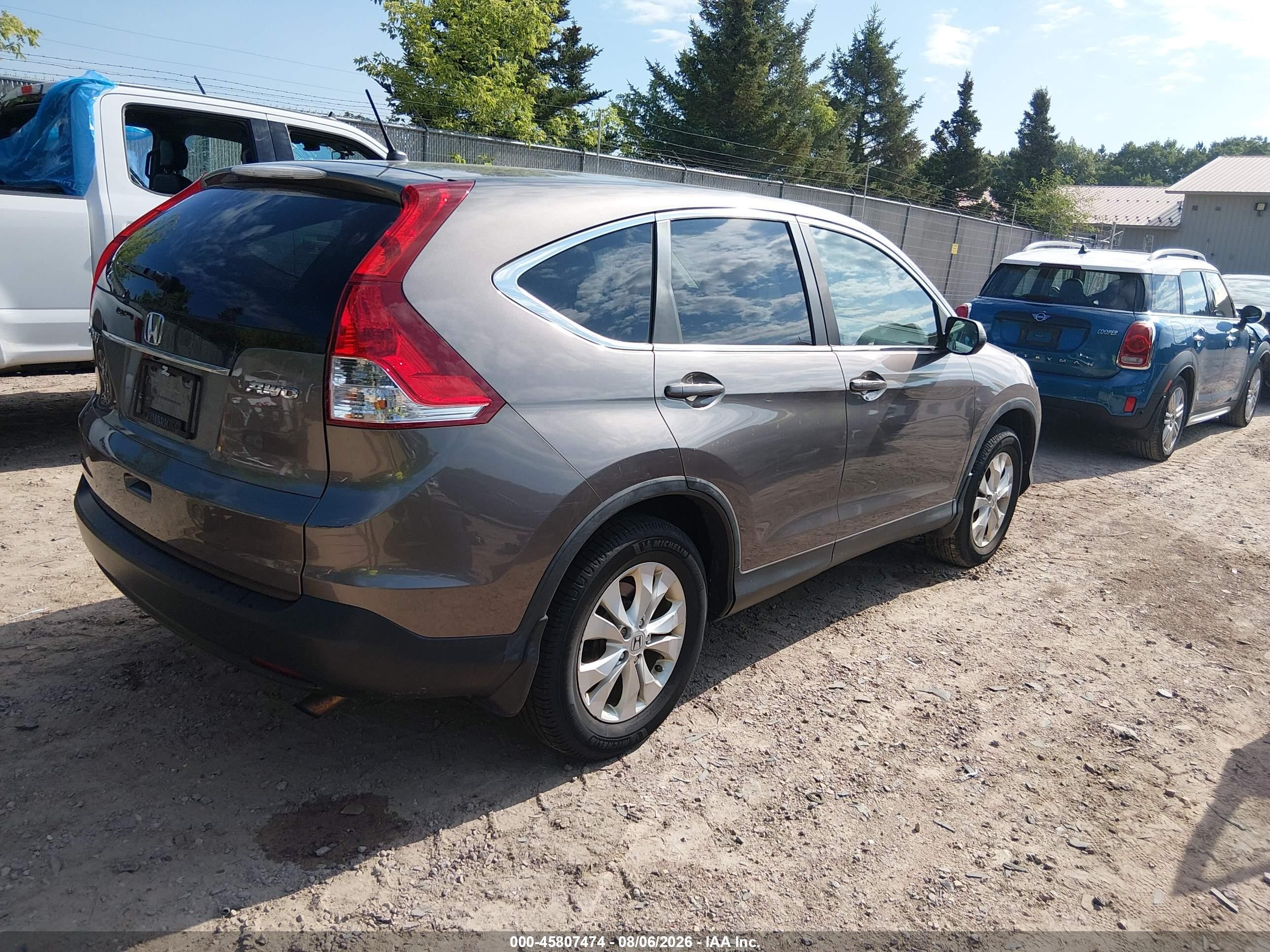 2012 Honda Cr-v Ex Gray vin: 5J6RM4H56CL067671