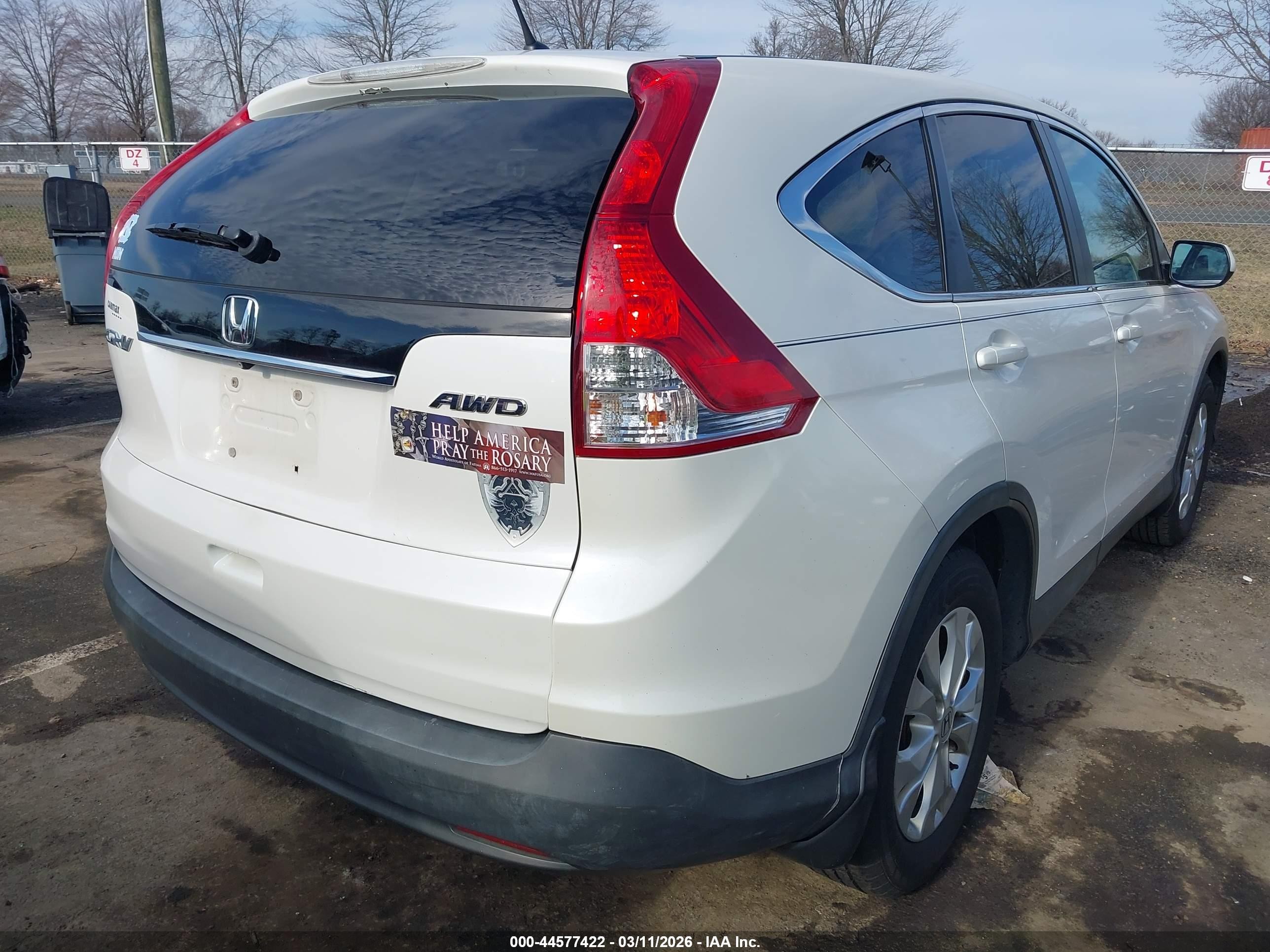 2014 Honda Cr-v Ex White vin: 5J6RM4H56EL099426