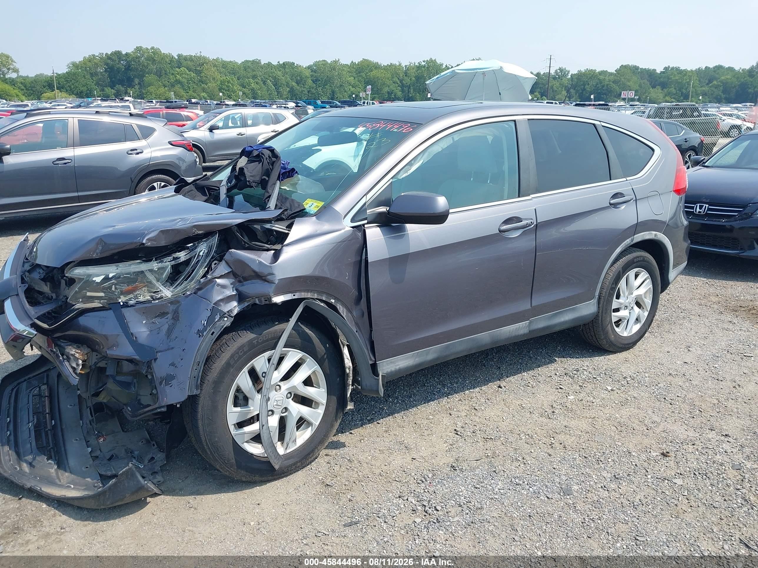 2015 Honda Cr-v Ex Gray vin: 5J6RM4H56FL036683