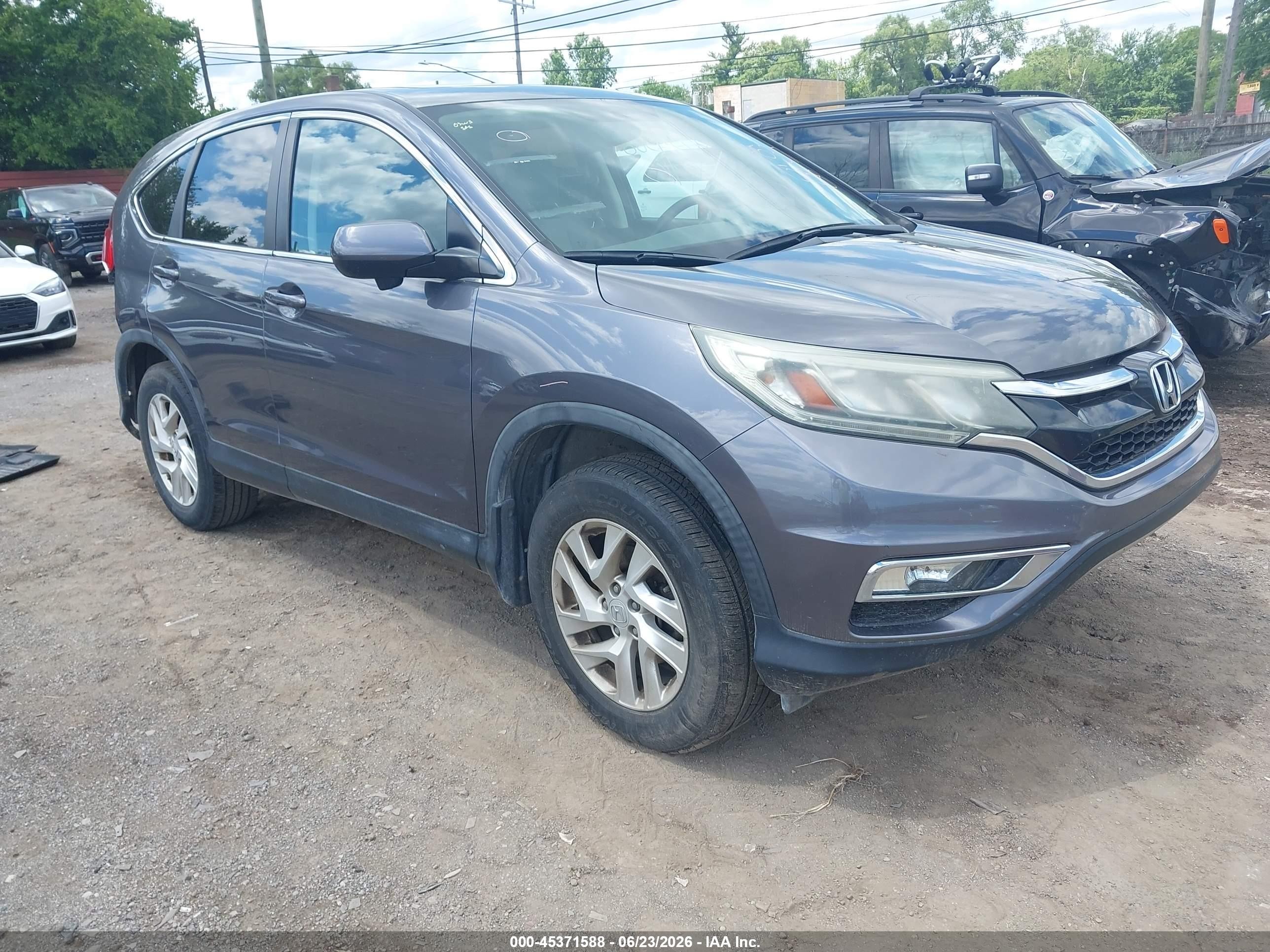 2015 Honda Cr-v Ex Gray vin: 5J6RM4H56FL058201