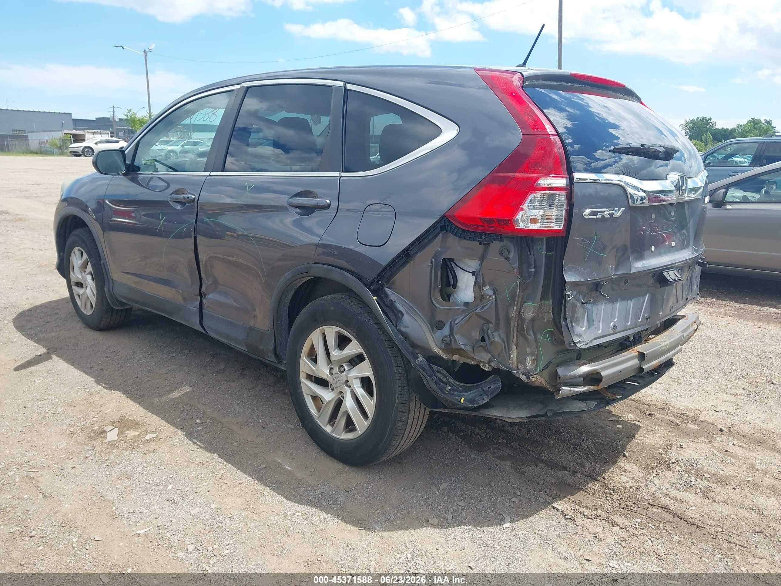 2015 Honda Cr-v Ex Gray vin: 5J6RM4H56FL058201