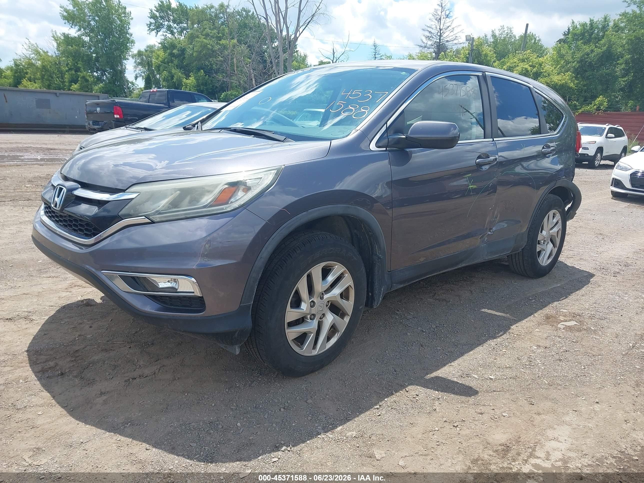 2015 Honda Cr-v Ex Gray vin: 5J6RM4H56FL058201