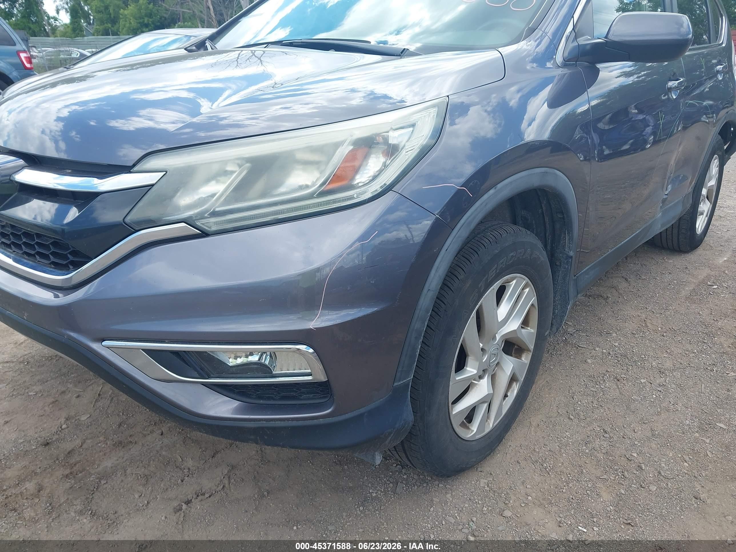 2015 Honda Cr-v Ex Gray vin: 5J6RM4H56FL058201