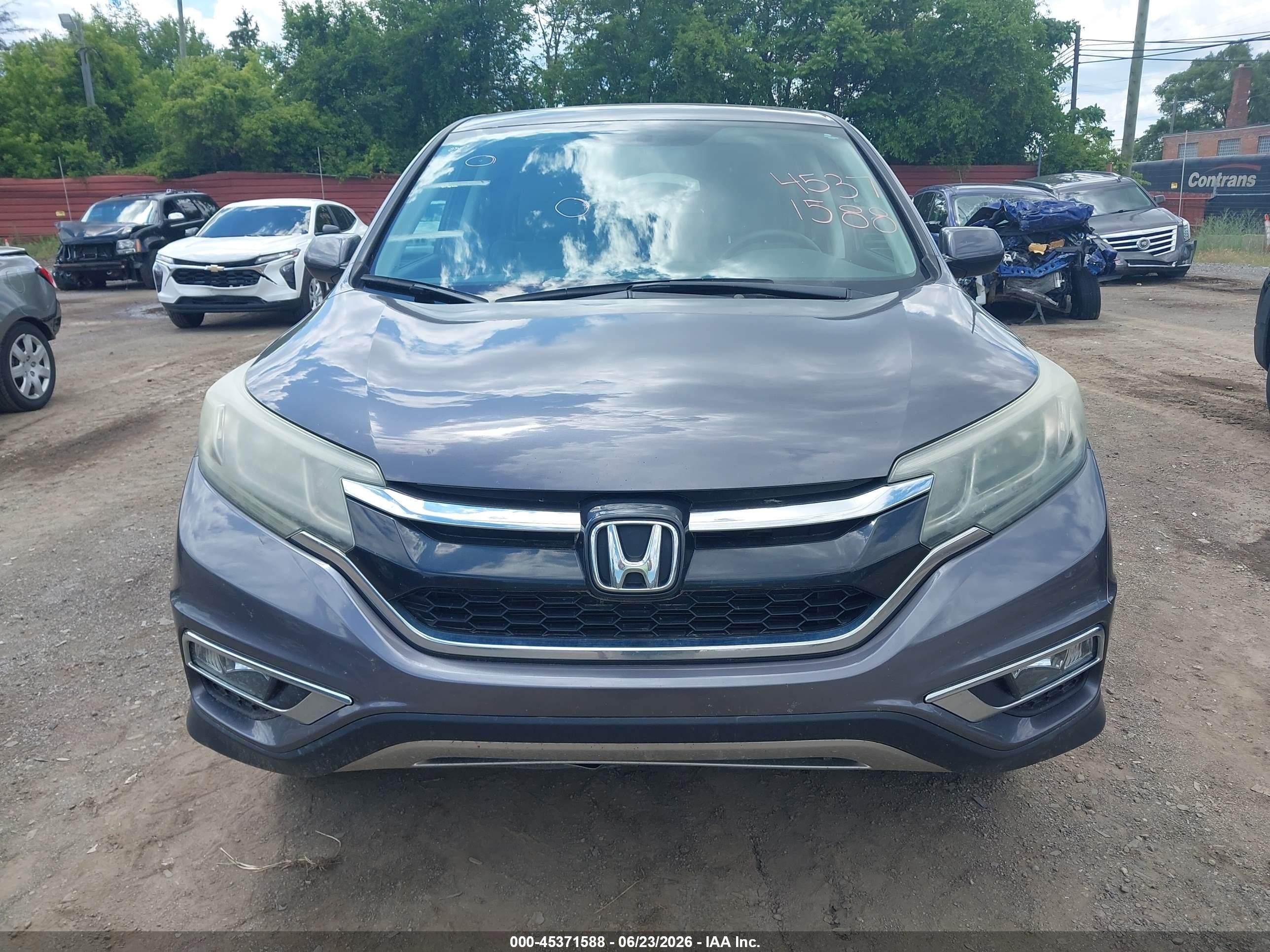 2015 Honda Cr-v Ex Gray vin: 5J6RM4H56FL058201