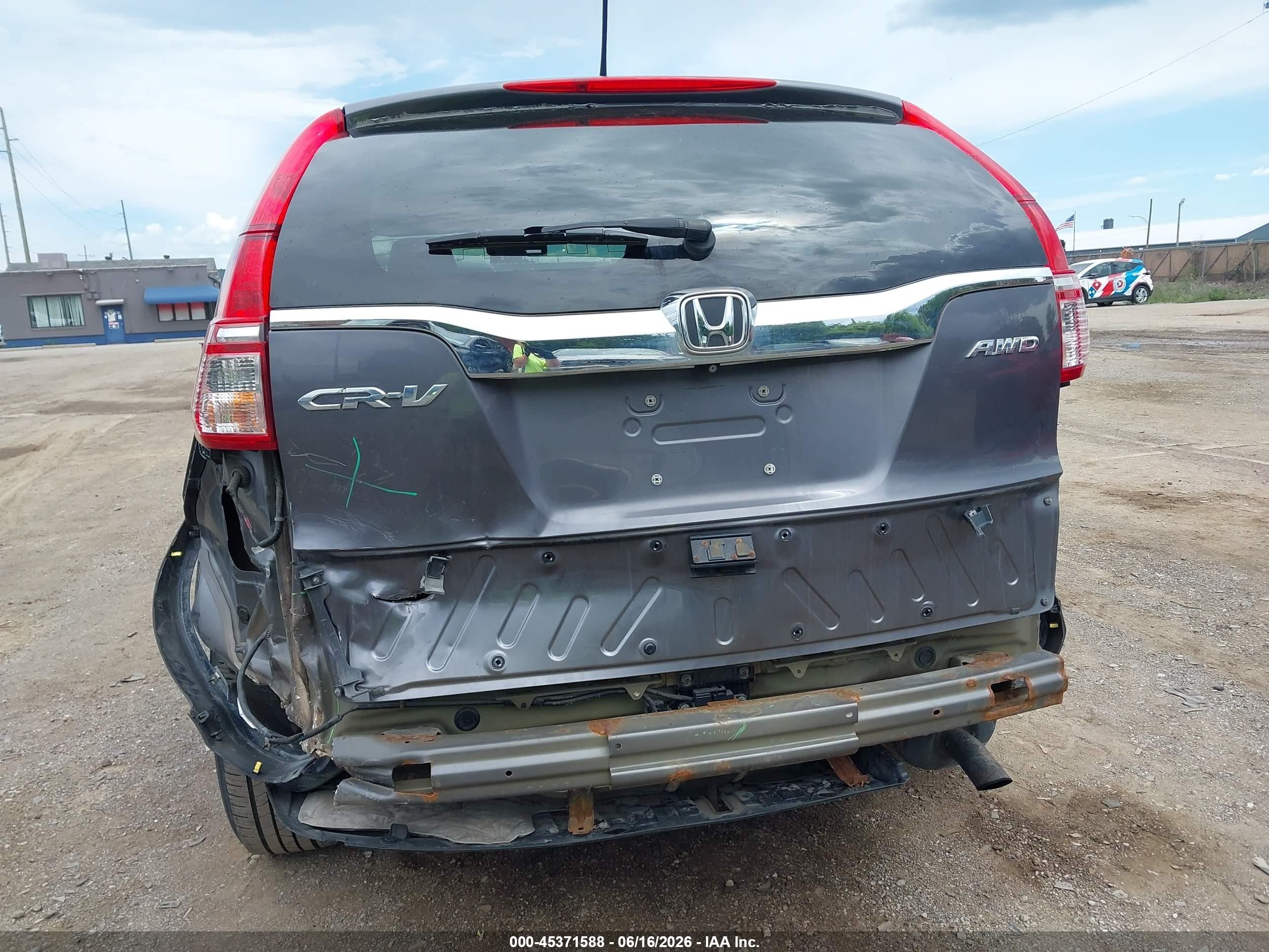 2015 Honda Cr-v Ex Gray vin: 5J6RM4H56FL058201