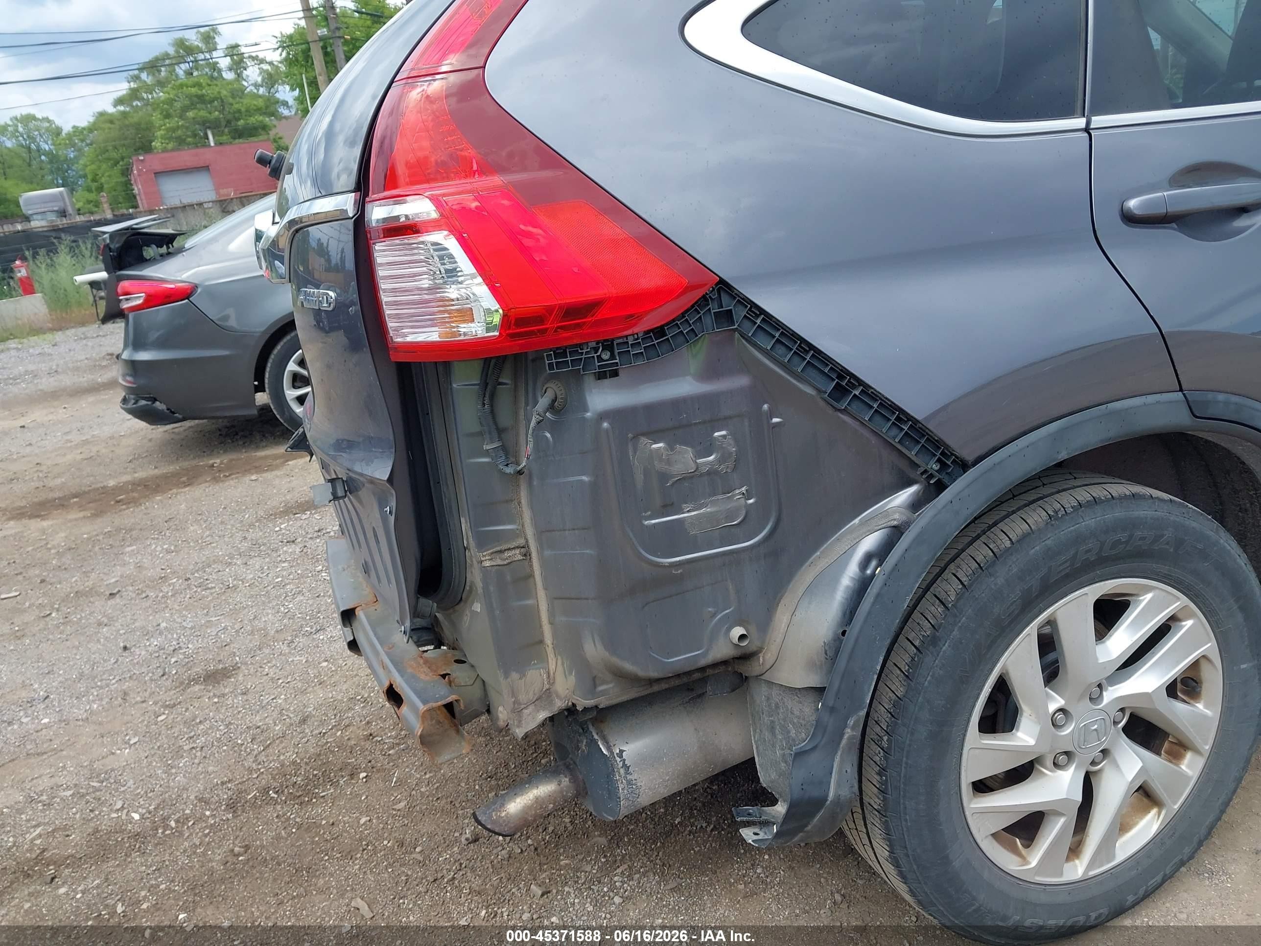 2015 Honda Cr-v Ex Gray vin: 5J6RM4H56FL058201