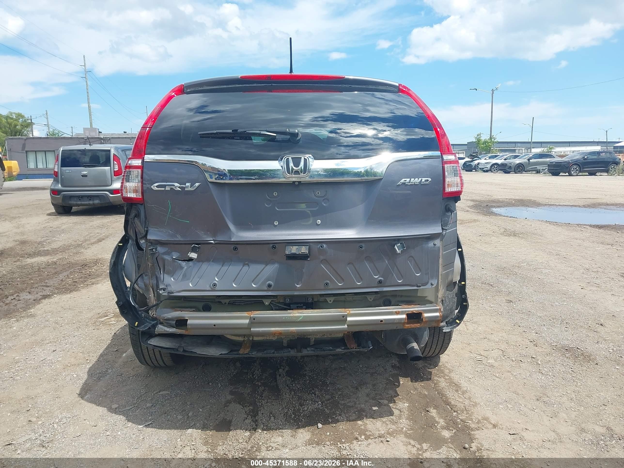 2015 Honda Cr-v Ex Gray vin: 5J6RM4H56FL058201