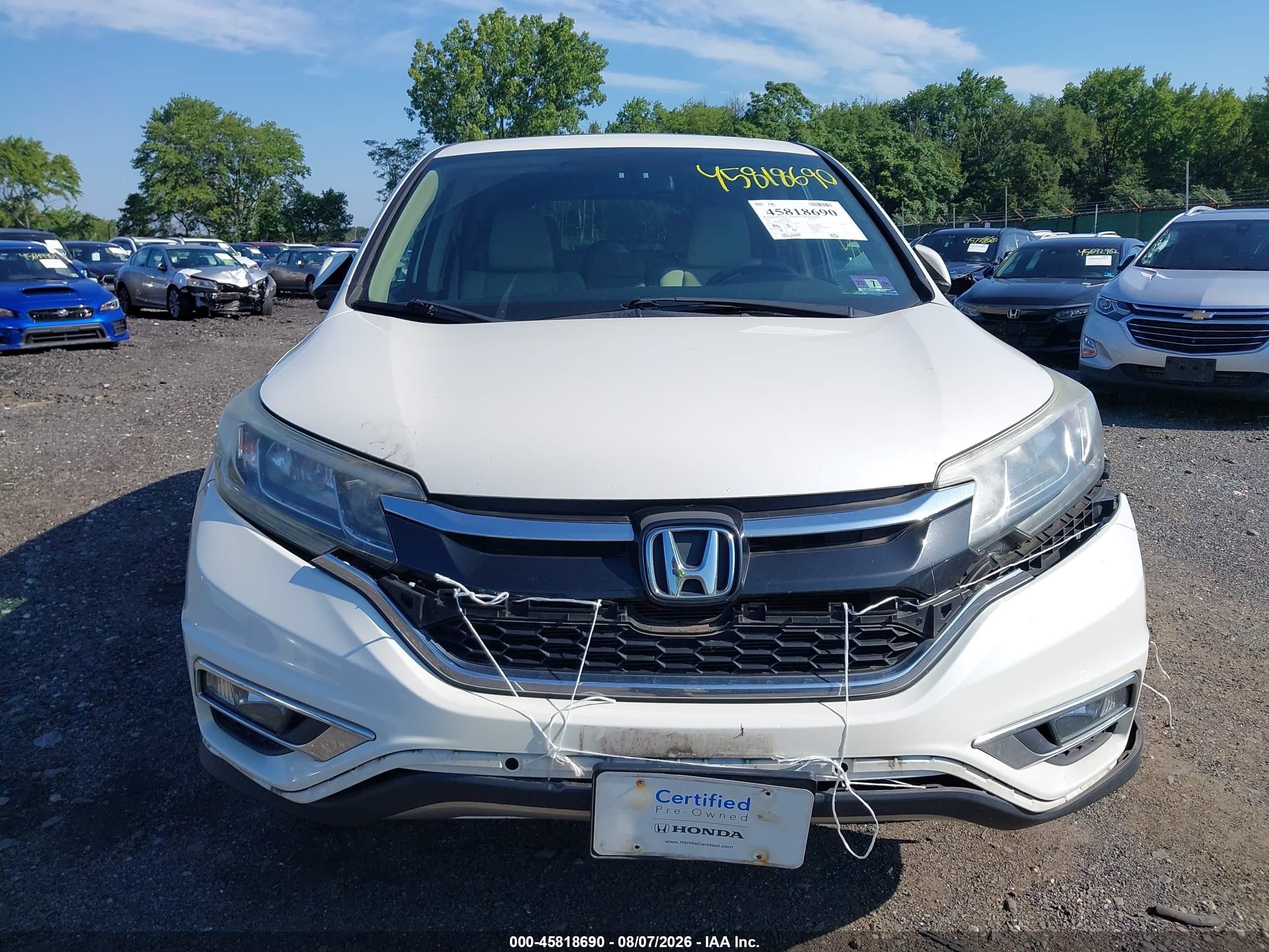 2015 Honda Cr-v Ex Белый vin: 5J6RM4H56FL088699