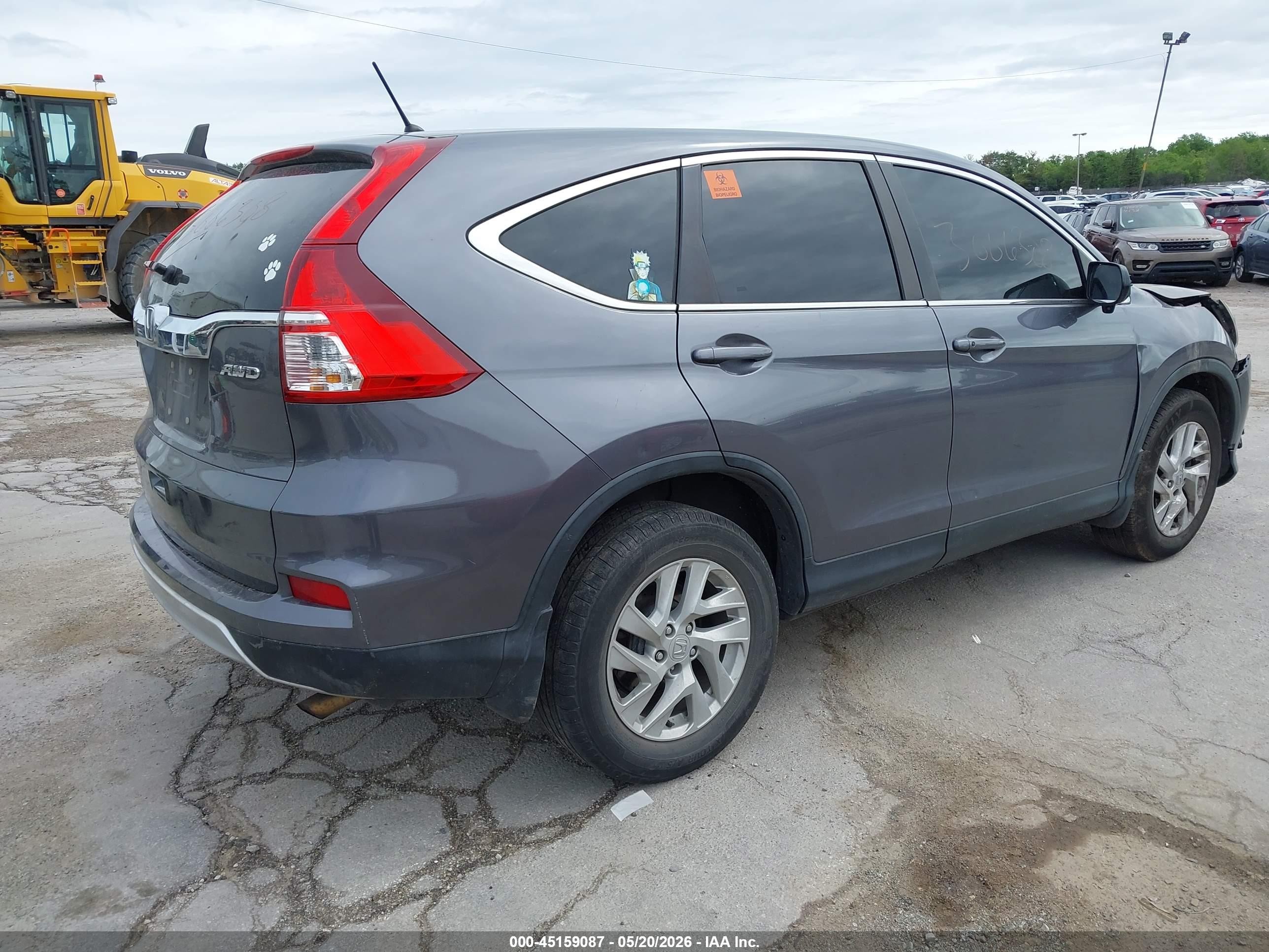 2015 Honda Cr-v Ex Gray vin: 5J6RM4H56FL097452