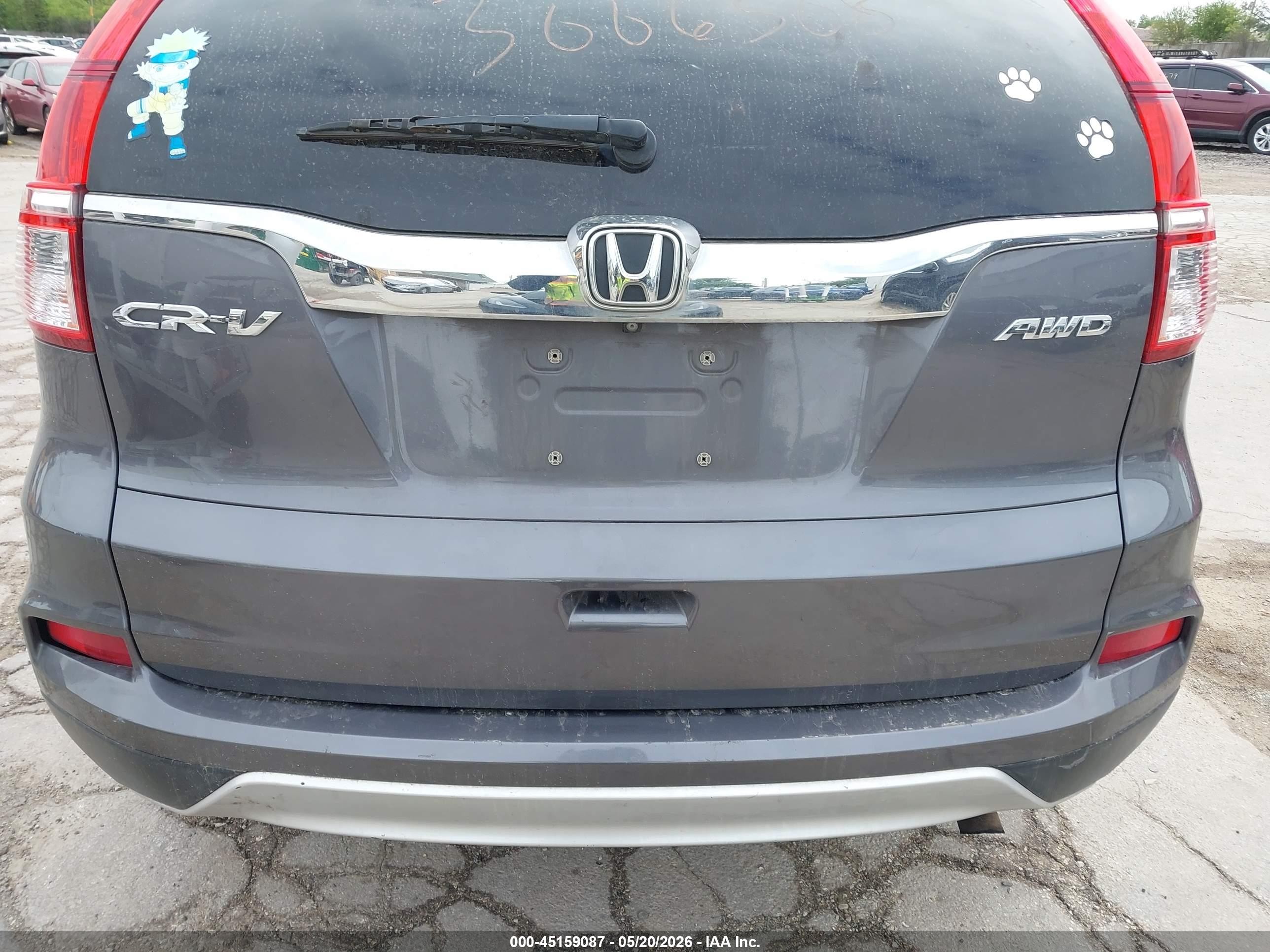 2015 Honda Cr-v Ex Gray vin: 5J6RM4H56FL097452
