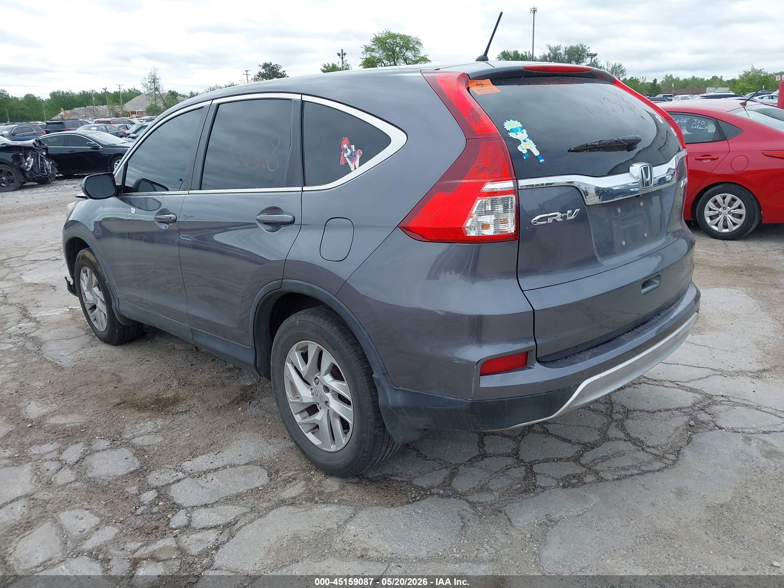 2015 Honda Cr-v Ex Gray vin: 5J6RM4H56FL097452