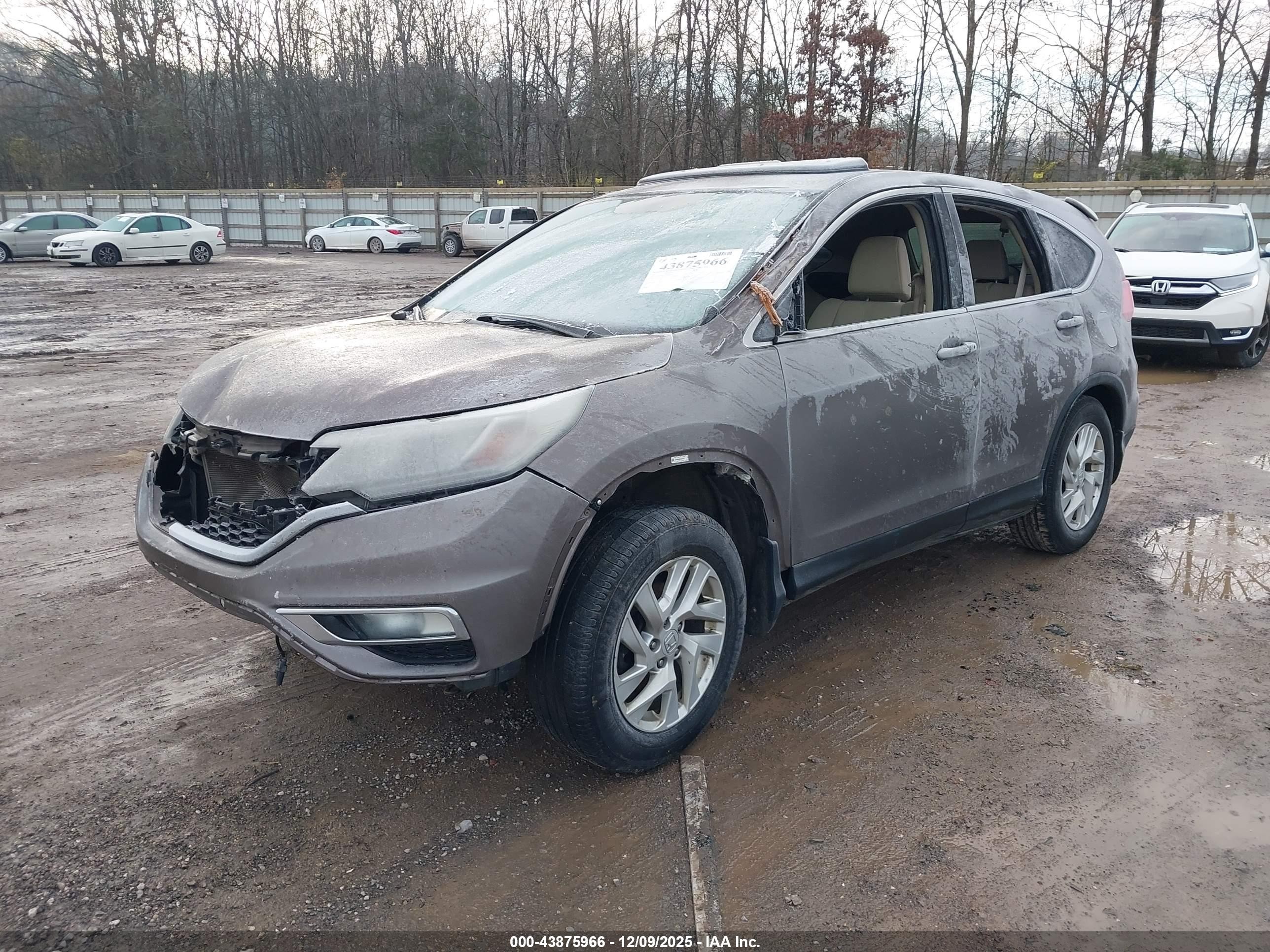 2015 Honda Cr-v Ex Gray vin: 5J6RM4H56FL098326