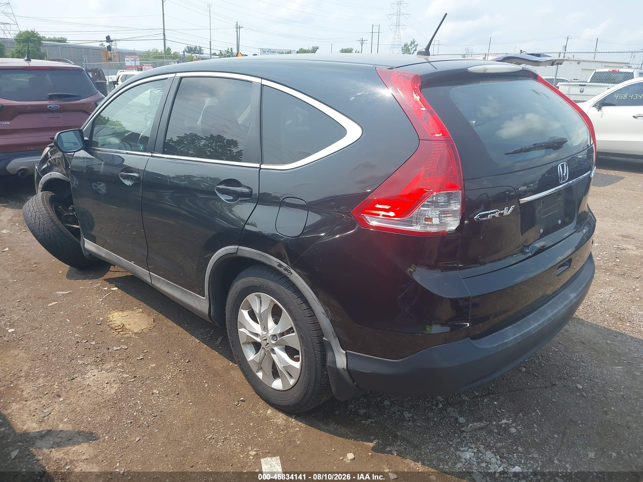 2012 Honda Cr-v Ex Черный vin: 5J6RM4H57CL039619
