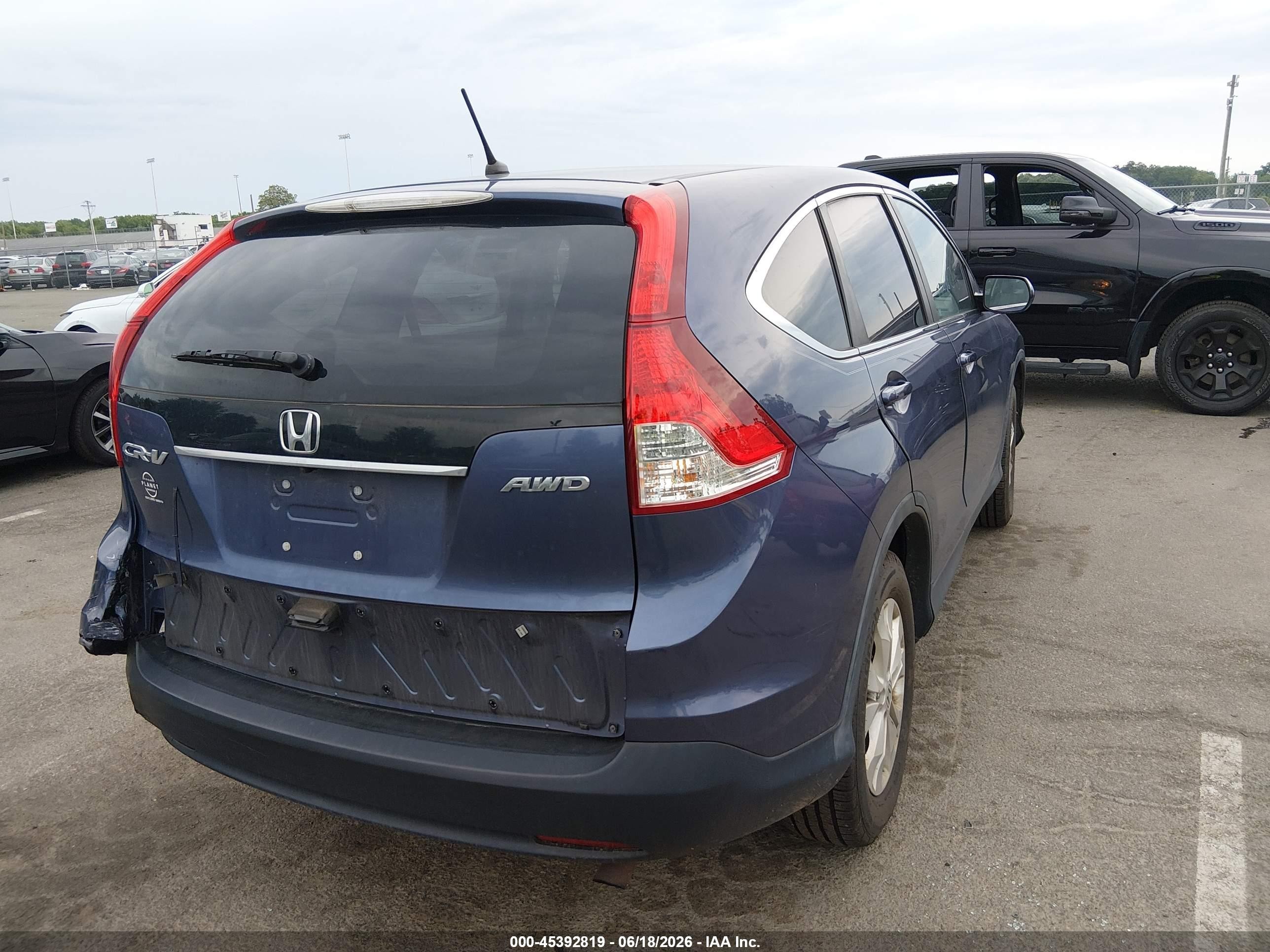 2012 Honda Cr-v Ex Синий vin: 5J6RM4H57CL079599