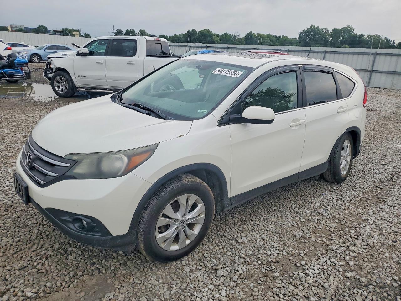 2013 Honda Cr-v Ex White vin: 5J6RM4H57DL009344