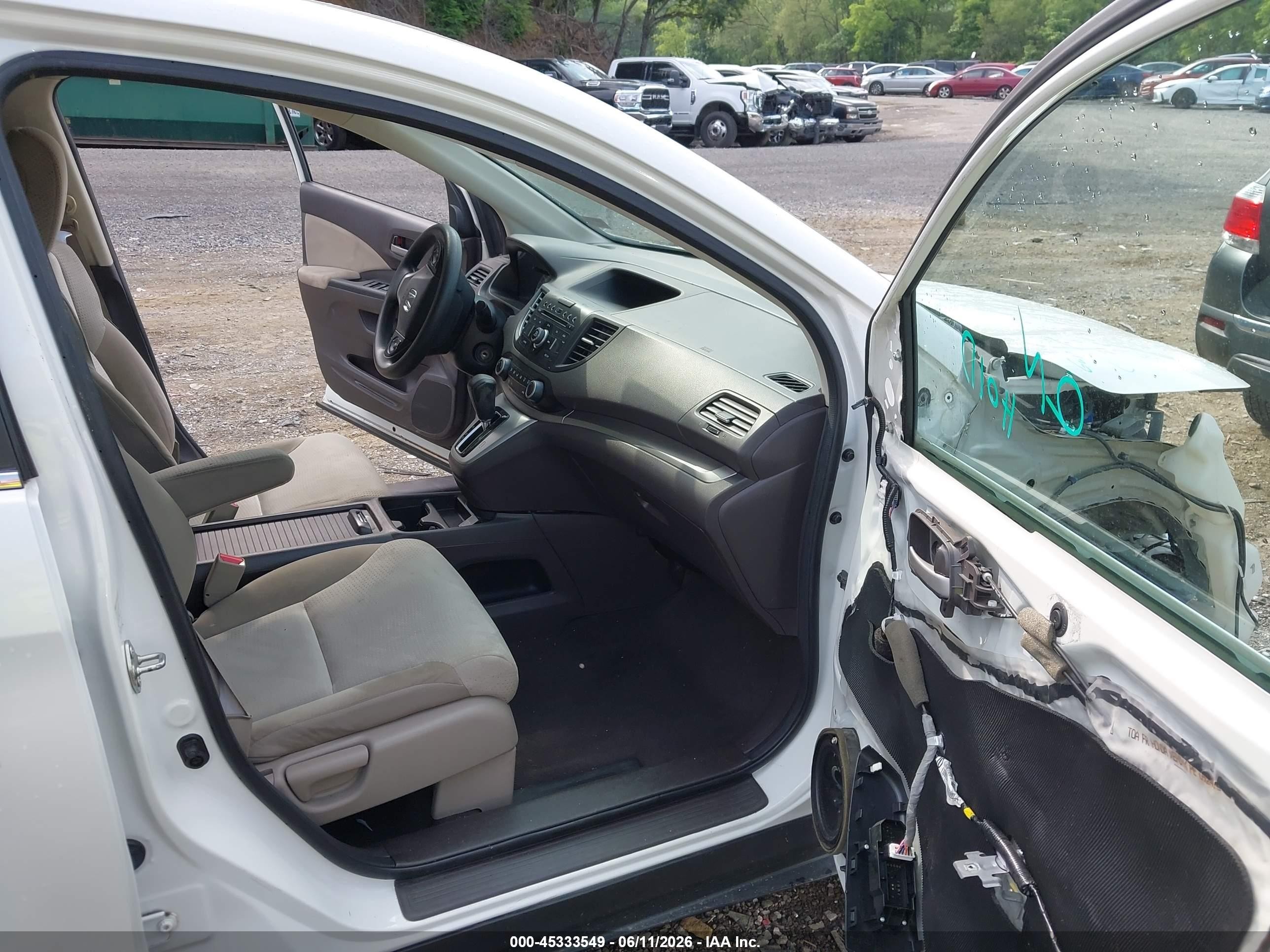 2014 Honda Cr-v Ex White vin: 5J6RM4H57EL021012