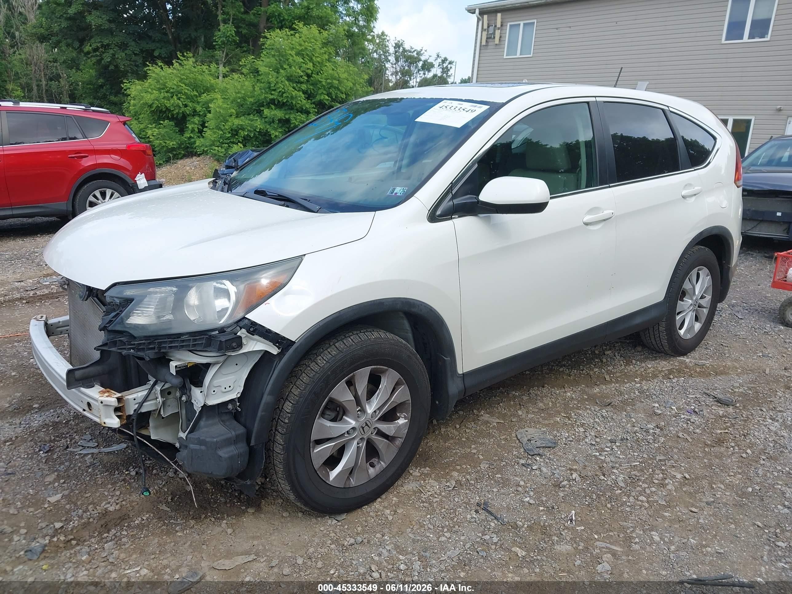 2014 Honda Cr-v Ex White vin: 5J6RM4H57EL021012