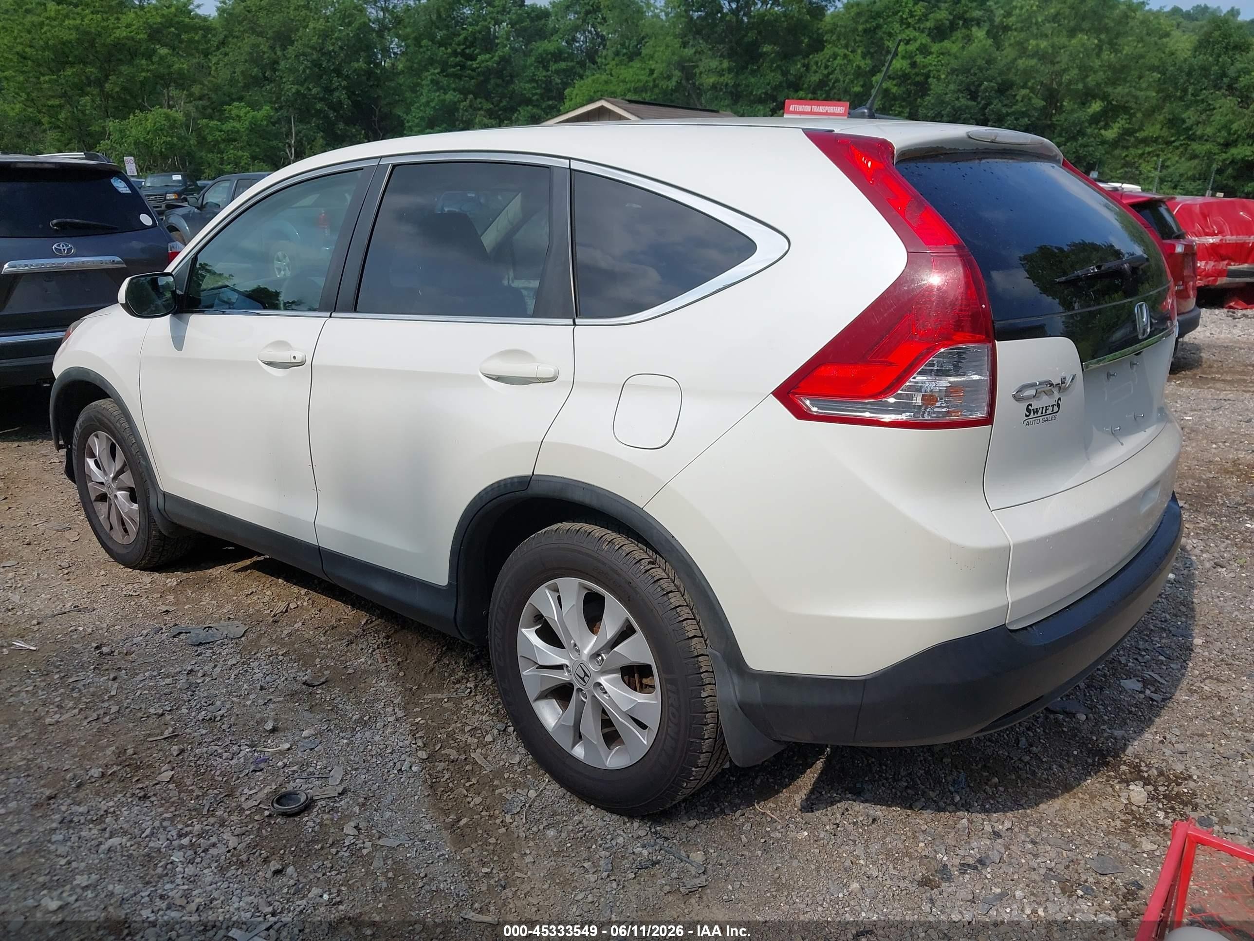 2014 Honda Cr-v Ex White vin: 5J6RM4H57EL021012