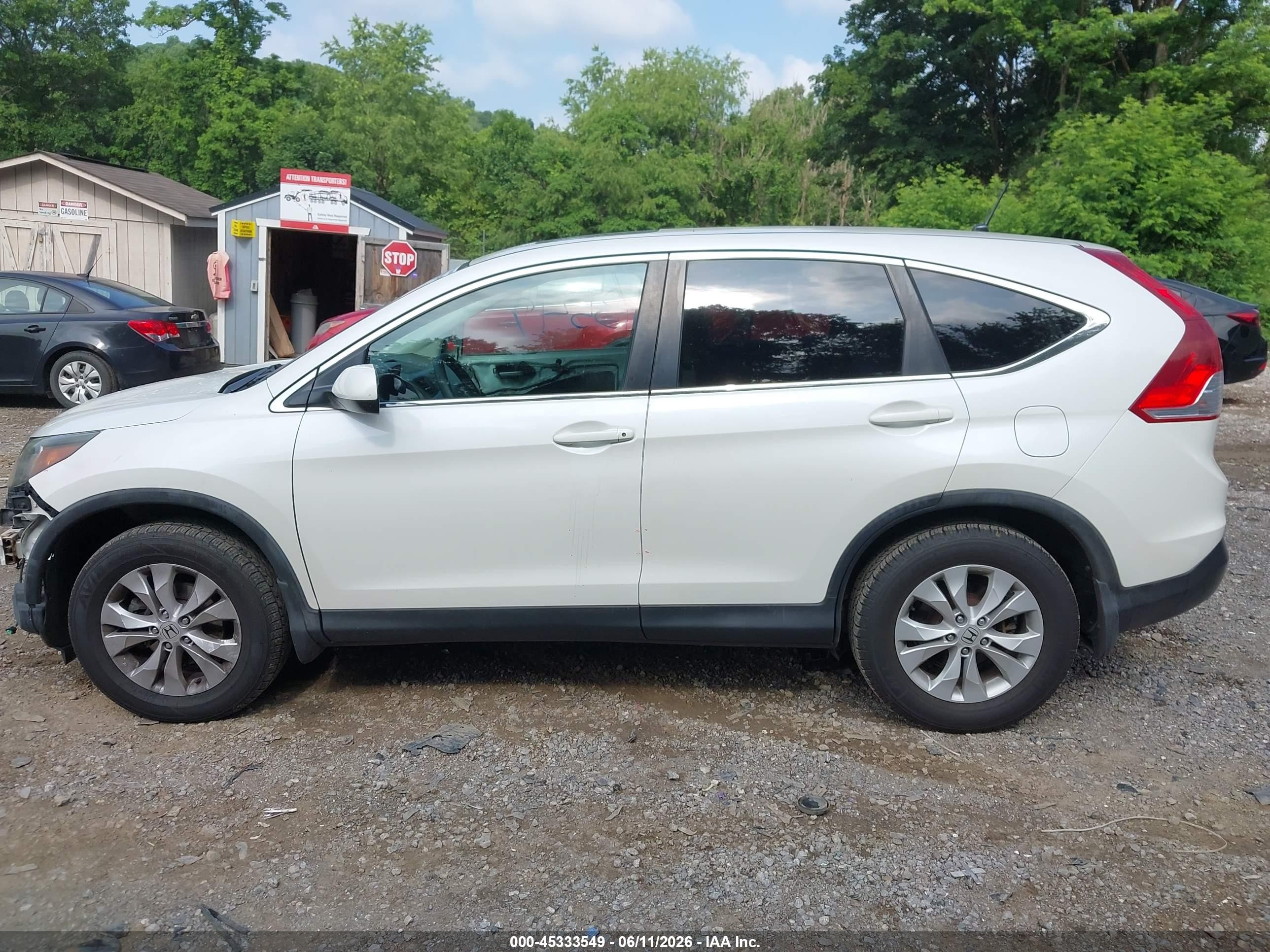 2014 Honda Cr-v Ex White vin: 5J6RM4H57EL021012