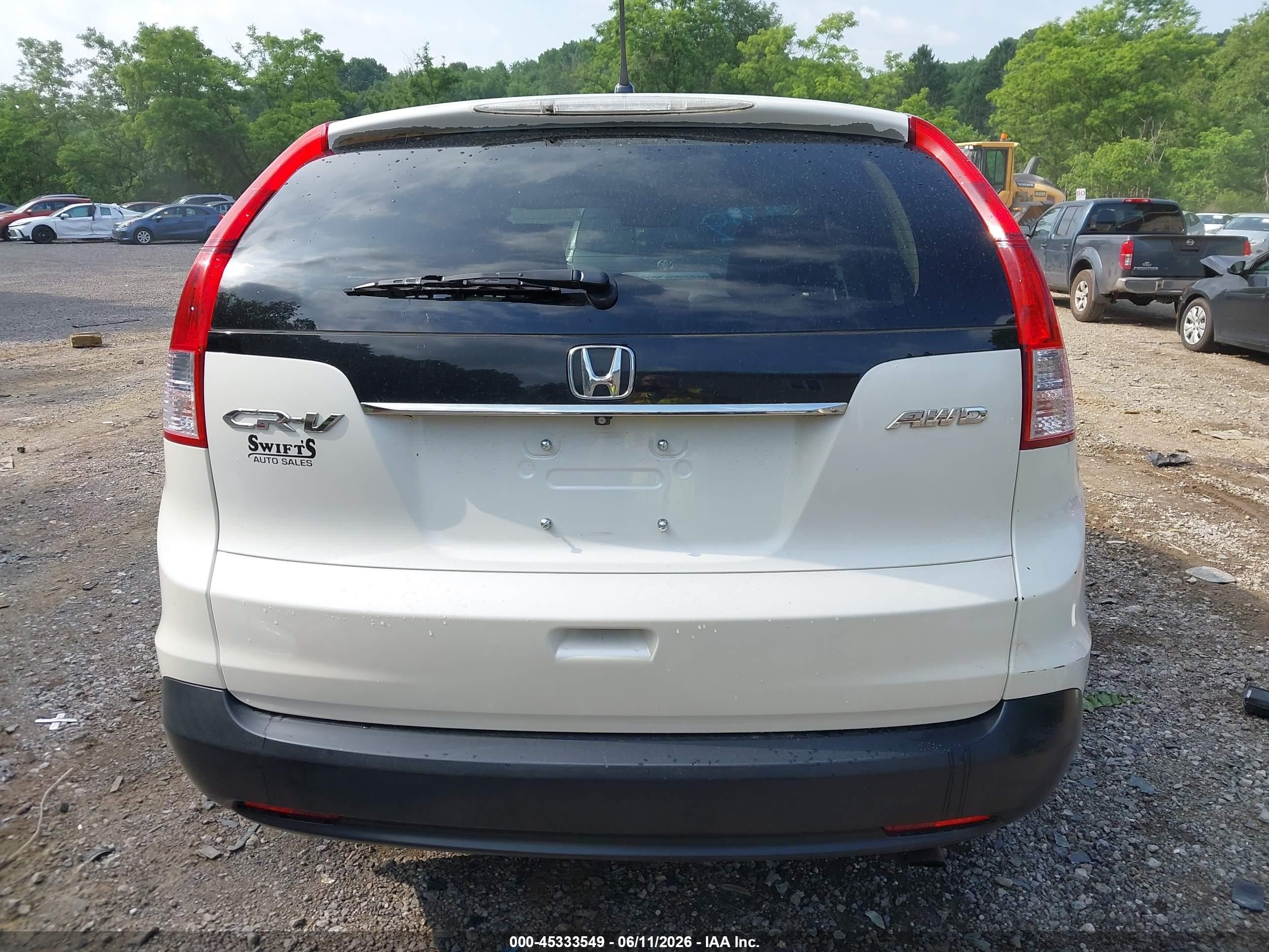 2014 Honda Cr-v Ex White vin: 5J6RM4H57EL021012