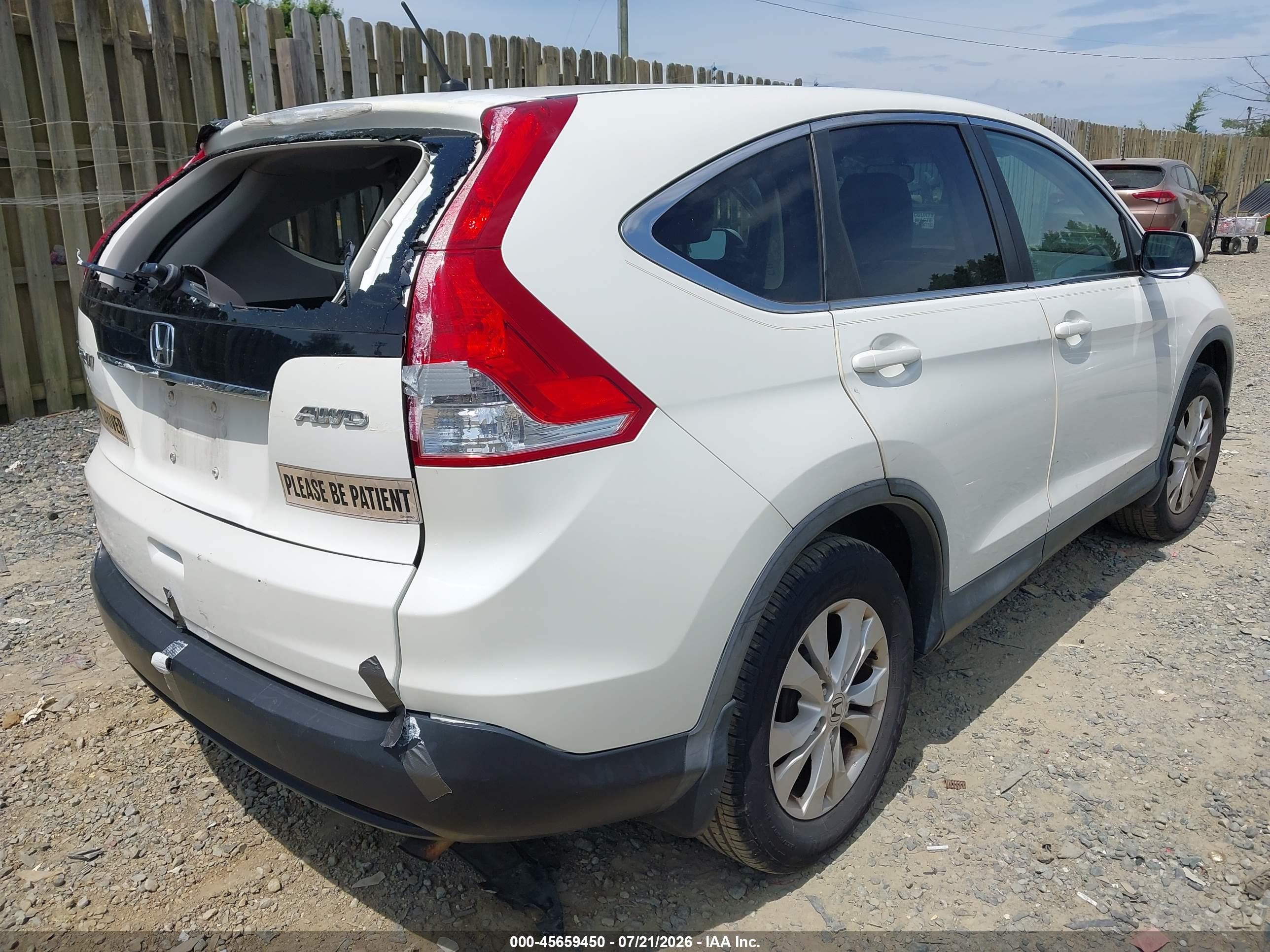 2014 Honda Cr-v Ex White vin: 5J6RM4H57EL027294