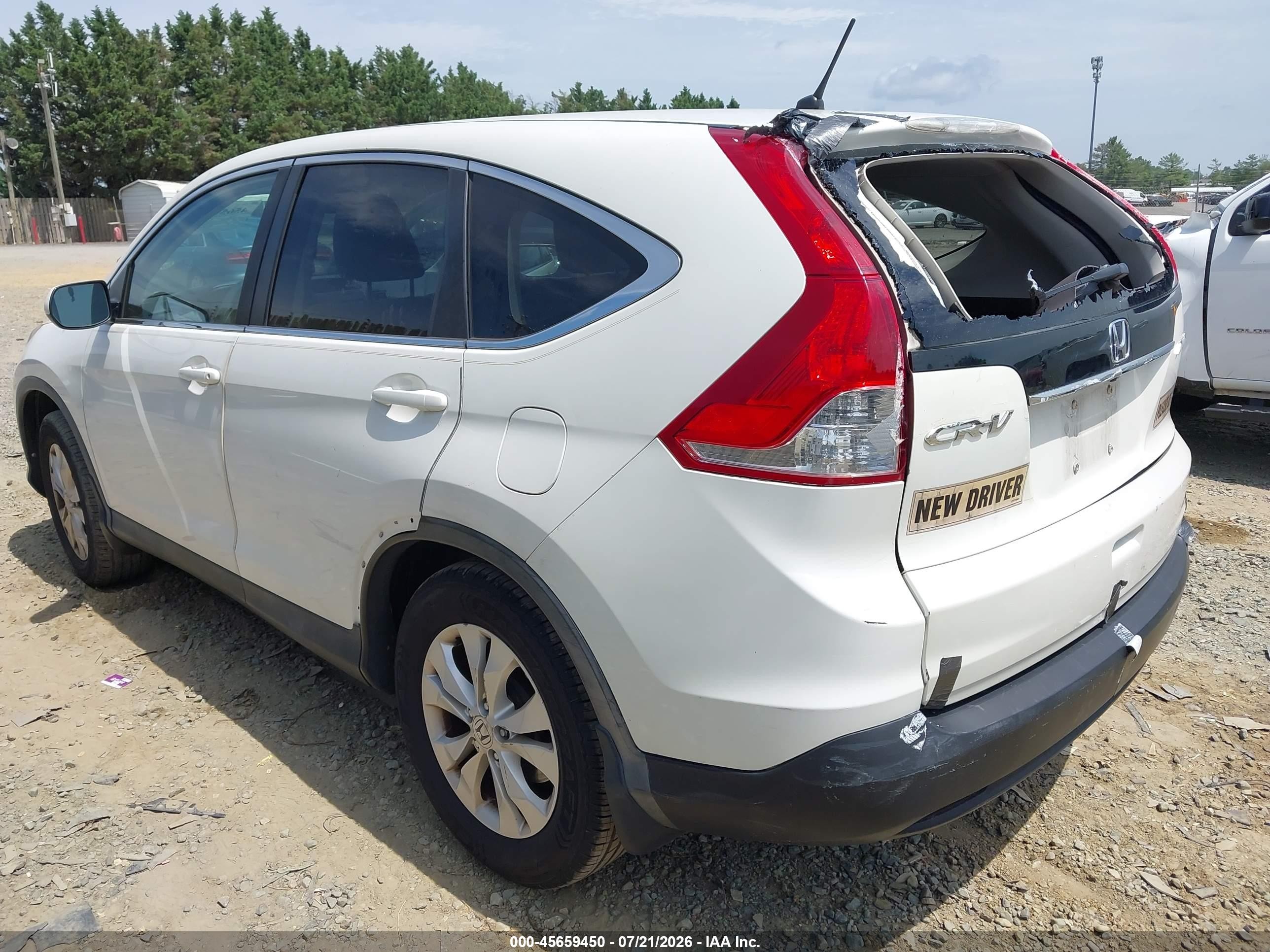 2014 Honda Cr-v Ex White vin: 5J6RM4H57EL027294