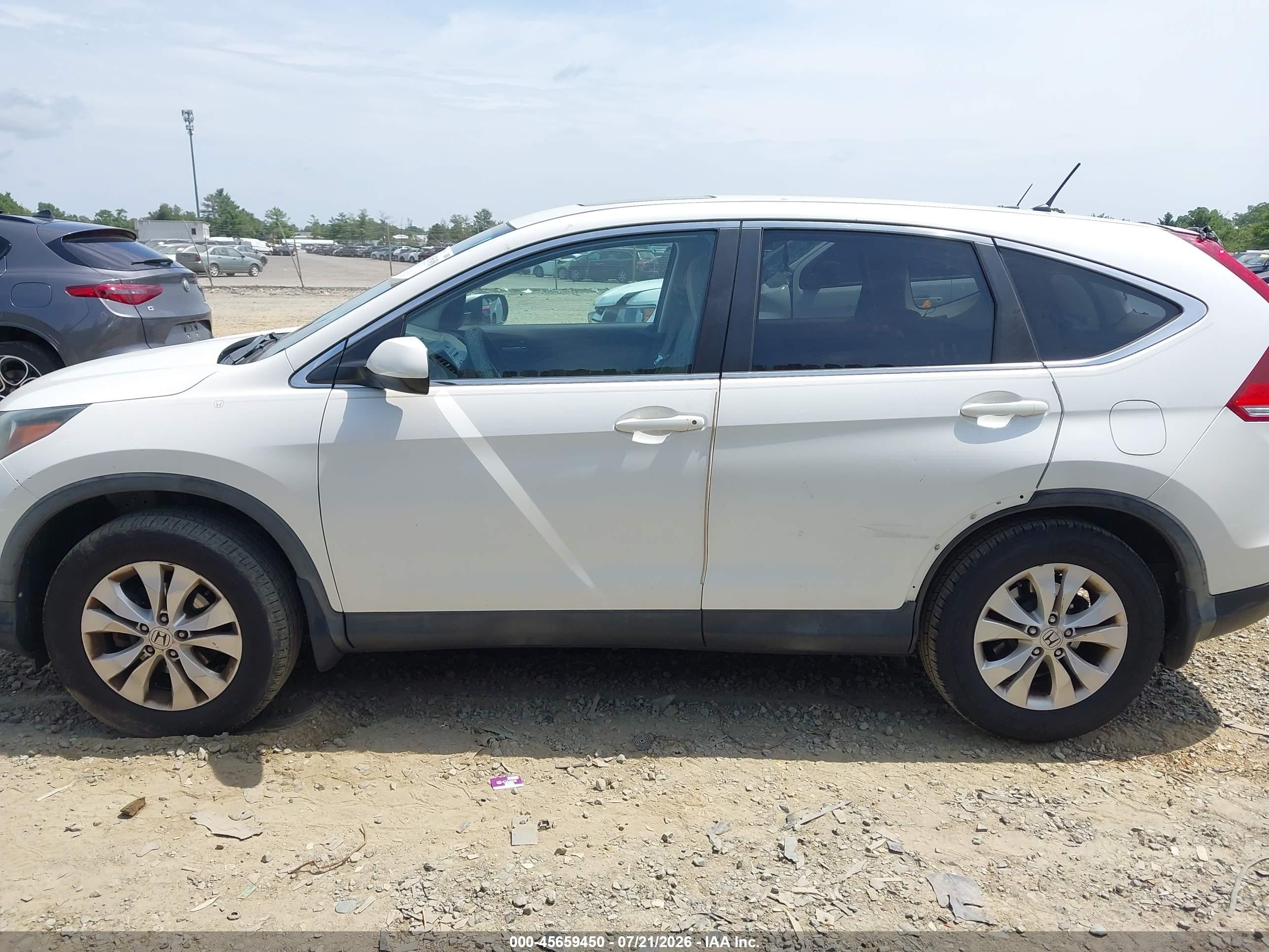 2014 Honda Cr-v Ex White vin: 5J6RM4H57EL027294
