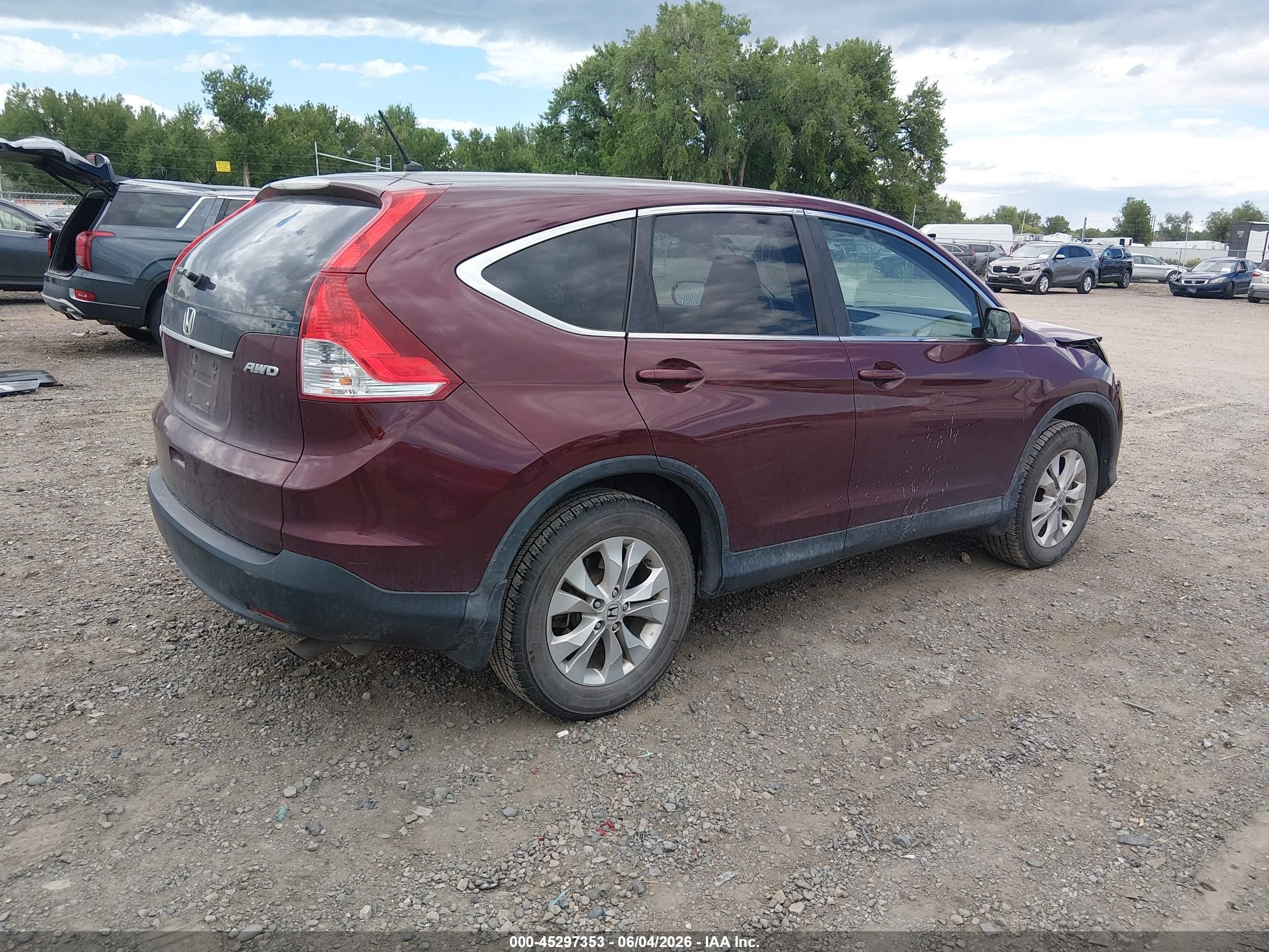 2014 Honda Cr-v Ex Maroon vin: 5J6RM4H57EL067519