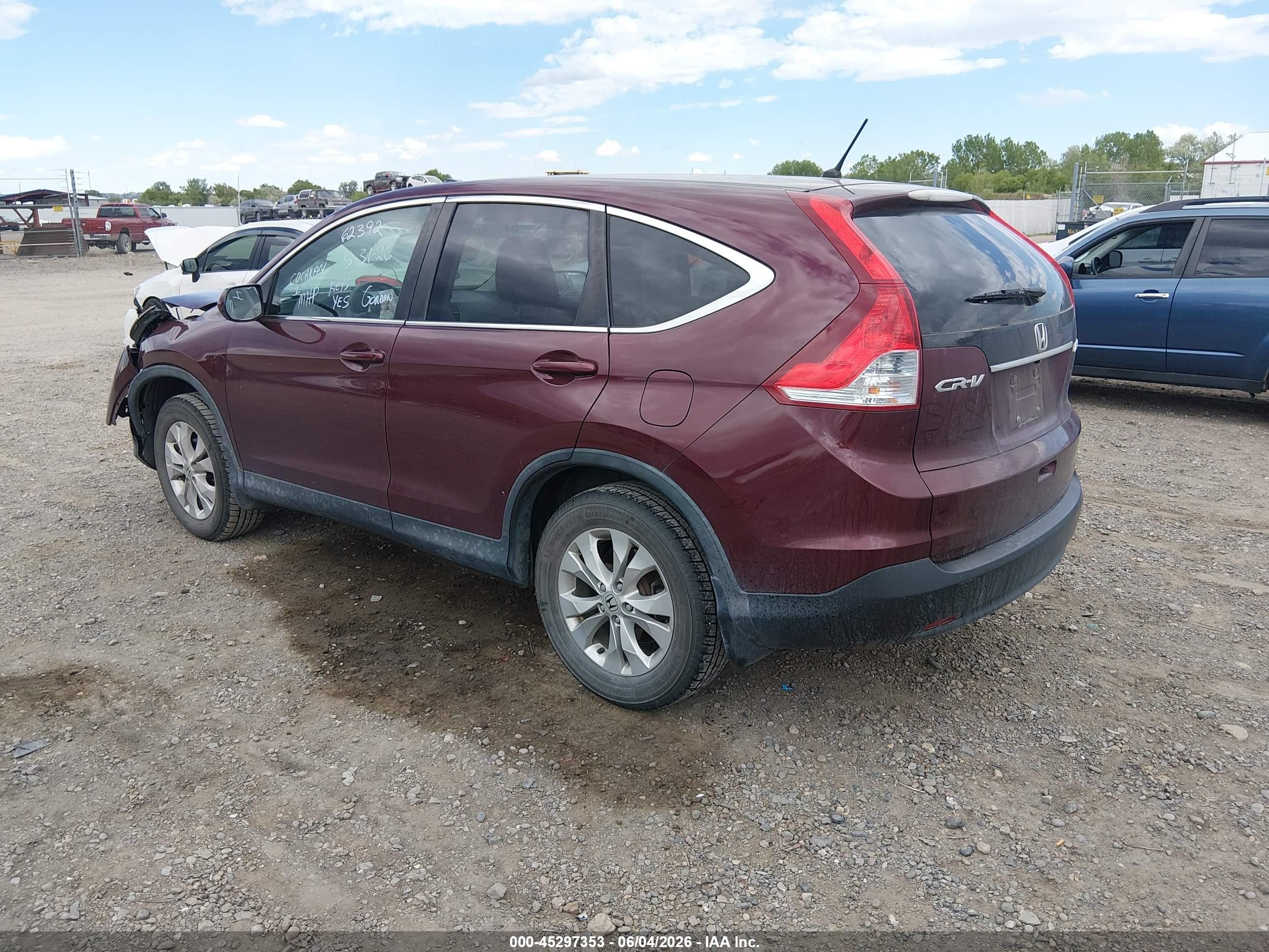 2014 Honda Cr-v Ex Maroon vin: 5J6RM4H57EL067519