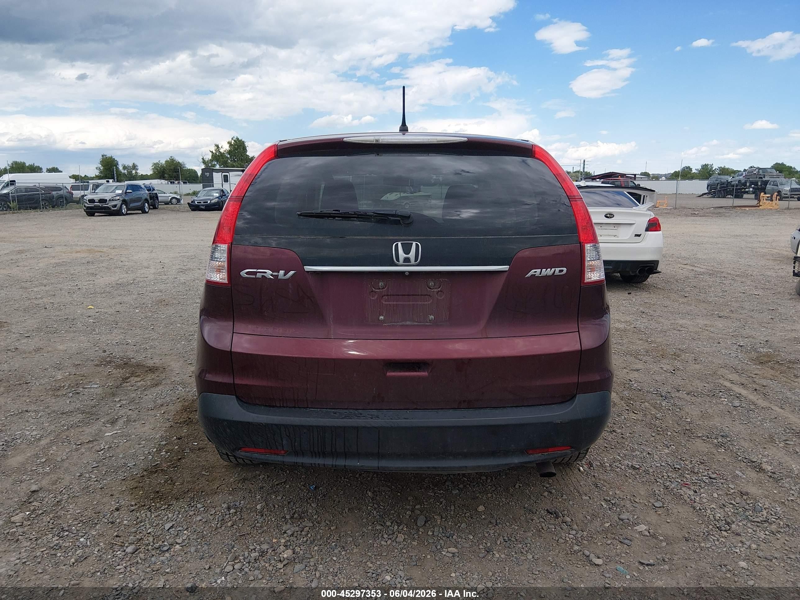 2014 Honda Cr-v Ex Maroon vin: 5J6RM4H57EL067519