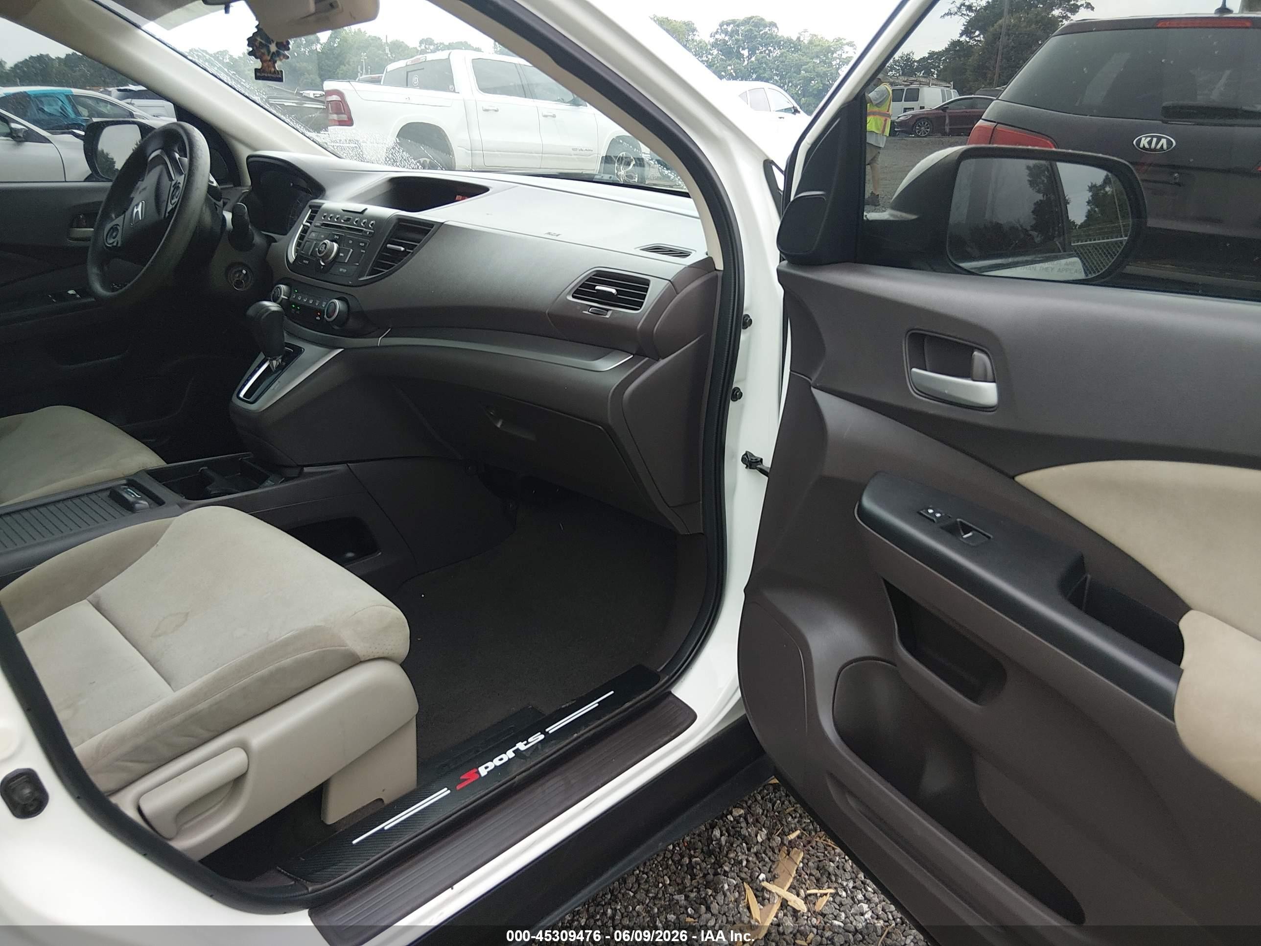 2014 Honda Cr-v Ex White vin: 5J6RM4H57EL103841
