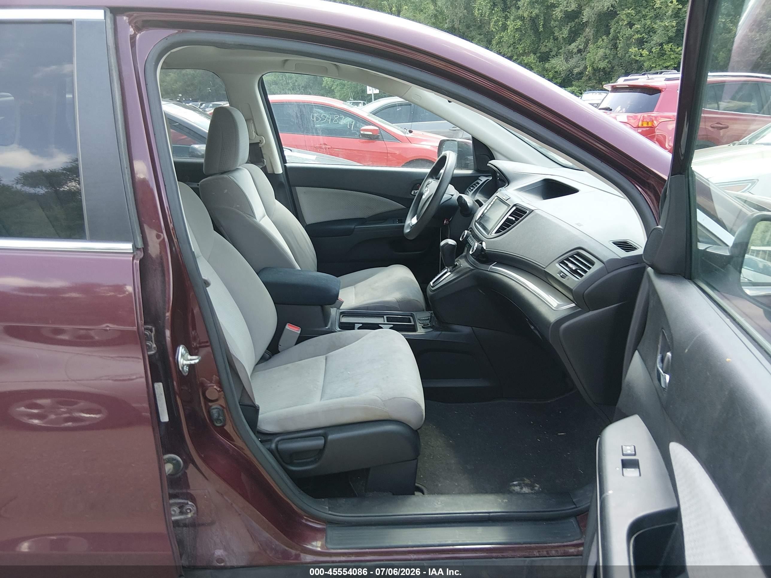 2015 Honda Cr-v Ex Burgundy vin: 5J6RM4H57FL007418