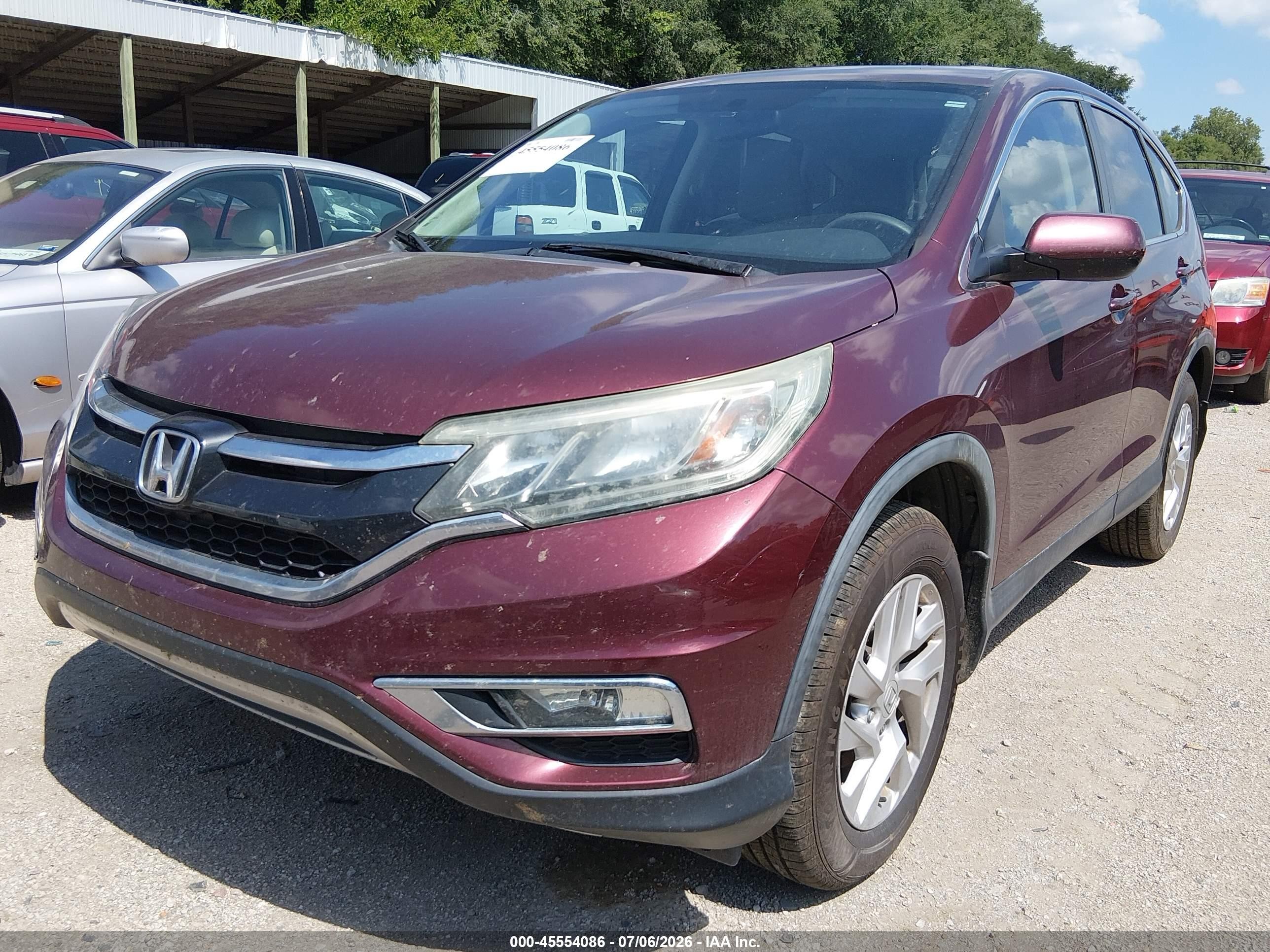 2015 Honda Cr-v Ex Burgundy vin: 5J6RM4H57FL007418