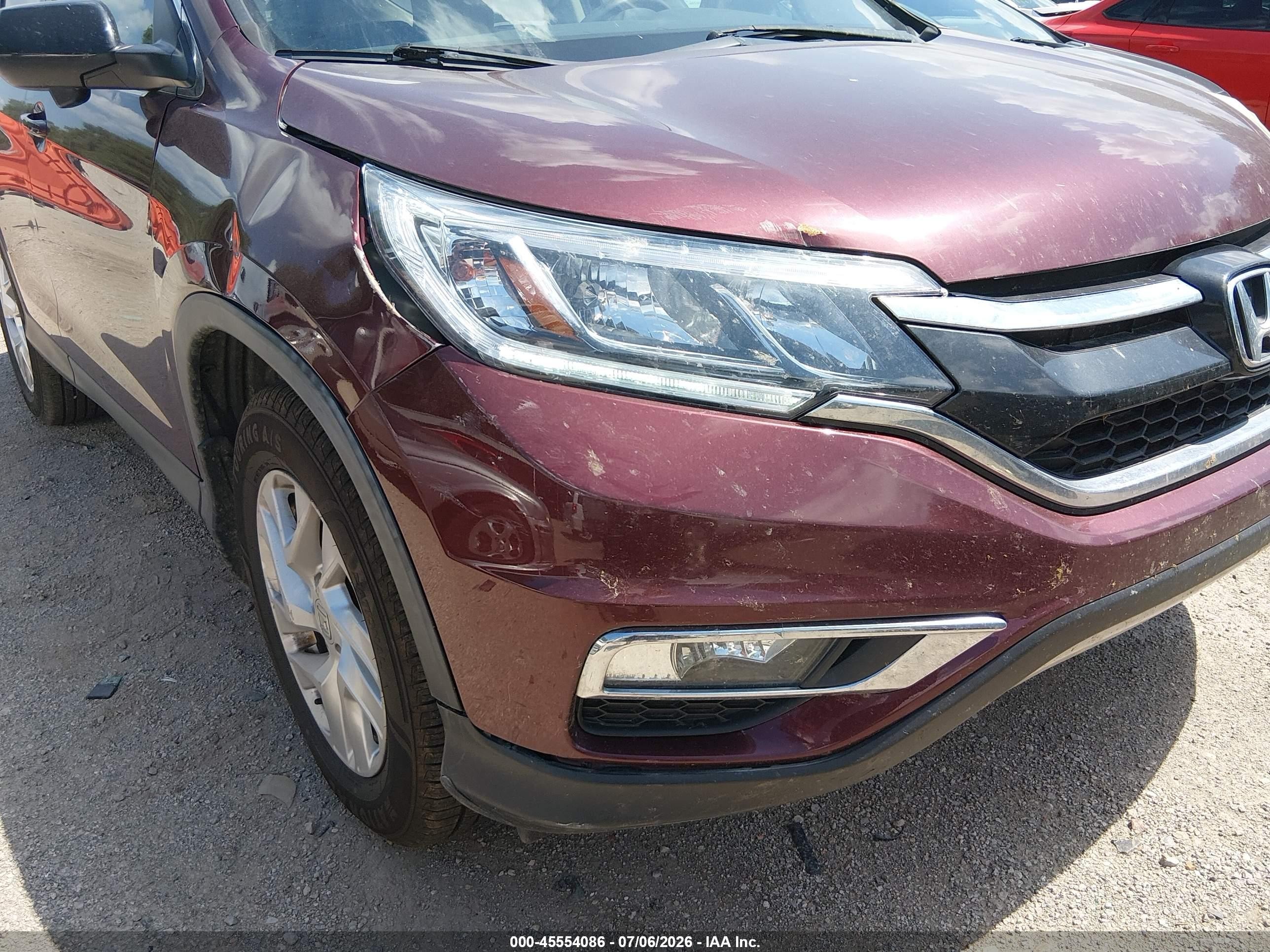 2015 Honda Cr-v Ex Burgundy vin: 5J6RM4H57FL007418