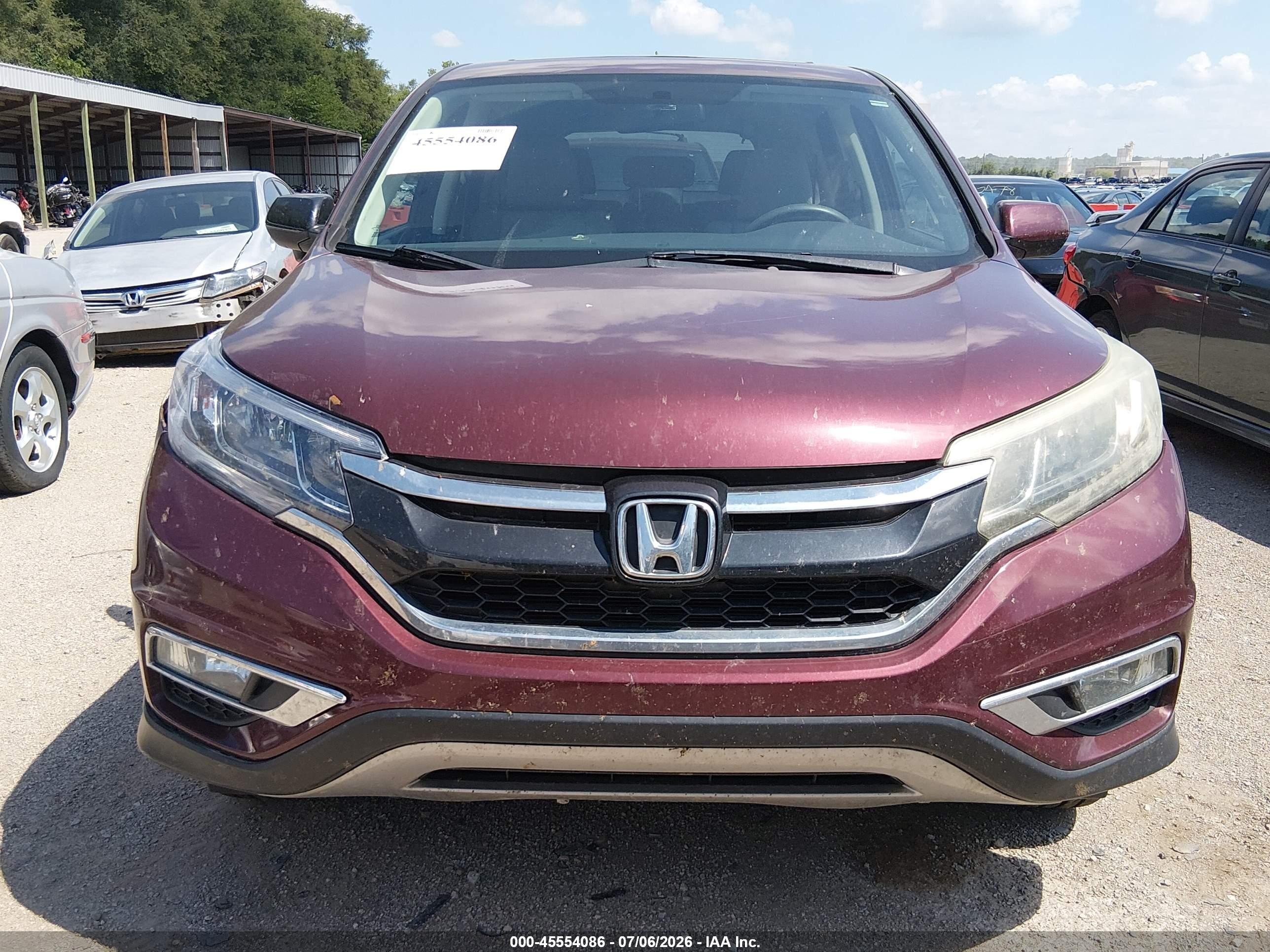 2015 Honda Cr-v Ex Burgundy vin: 5J6RM4H57FL007418