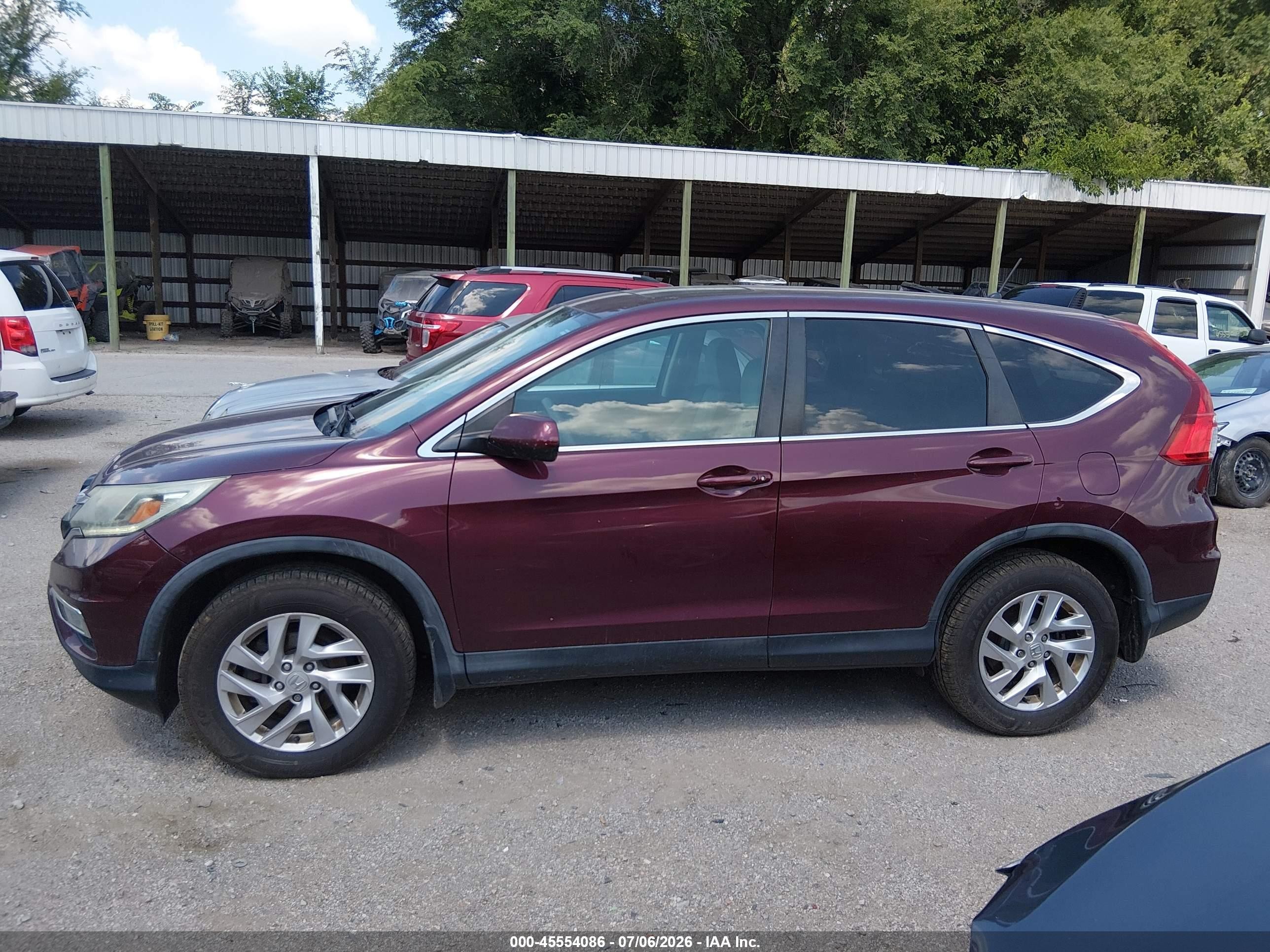 2015 Honda Cr-v Ex Burgundy vin: 5J6RM4H57FL007418
