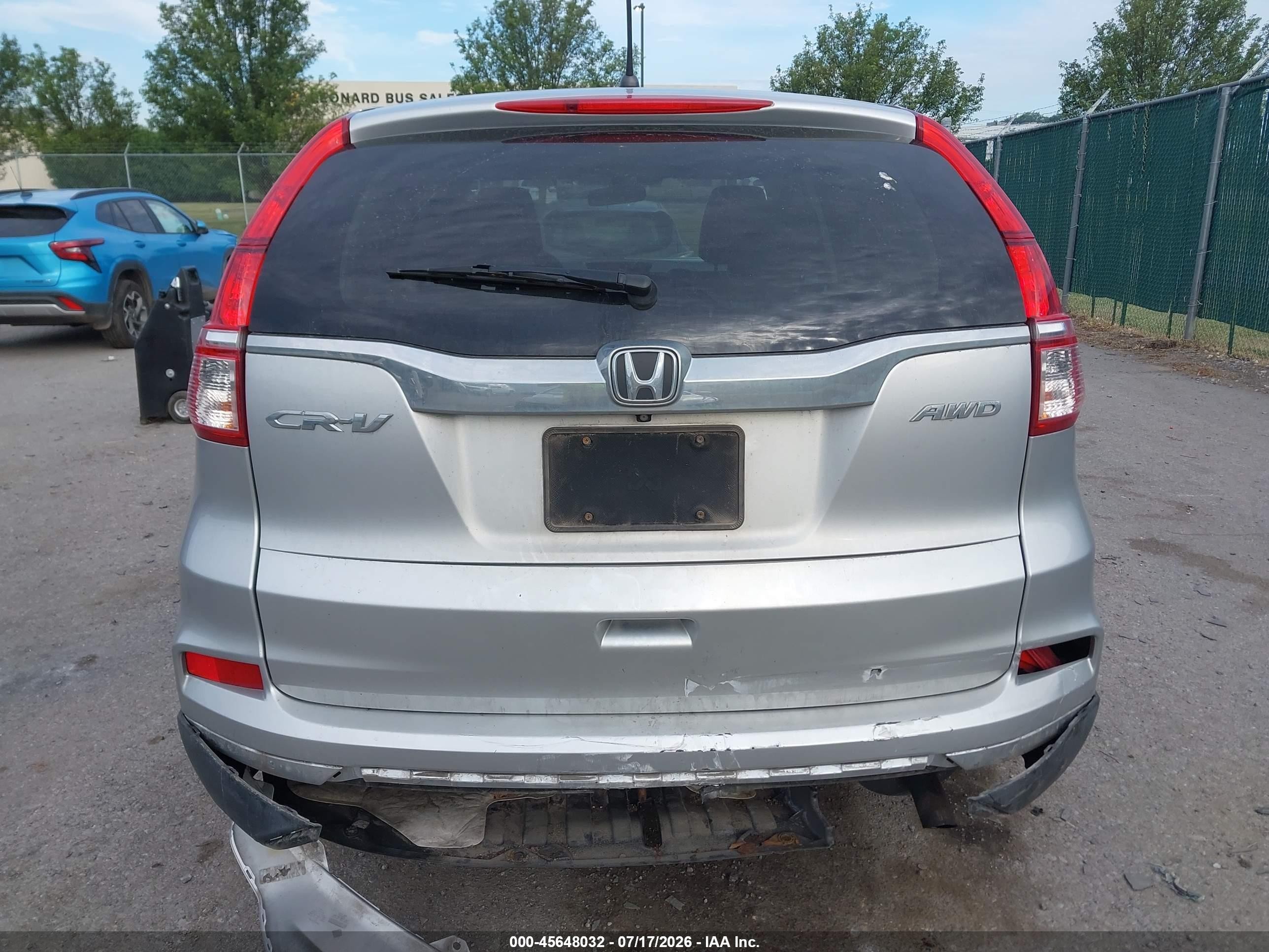 2015 Honda Cr-v Ex Silver vin: 5J6RM4H57FL031198