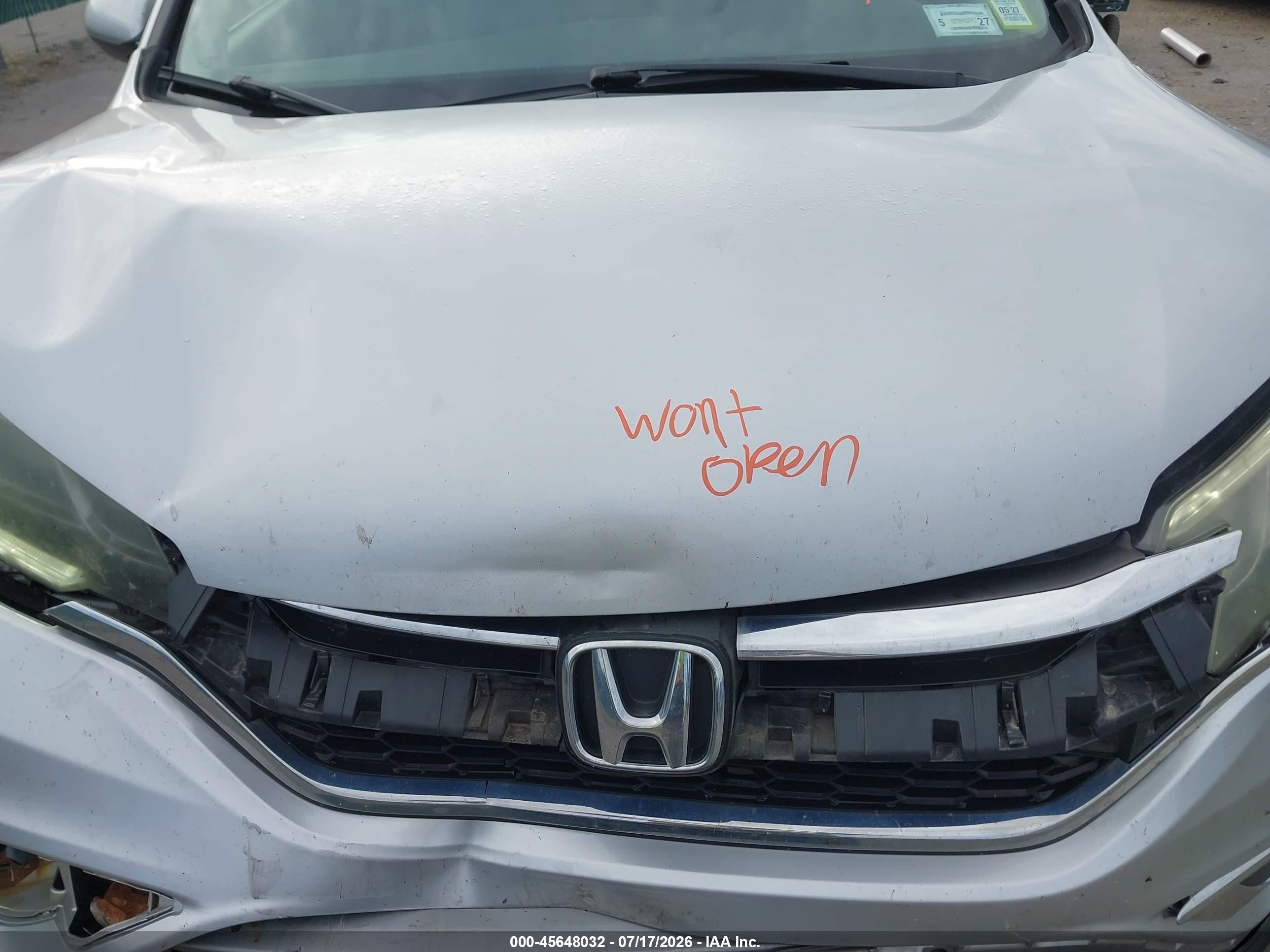 2015 Honda Cr-v Ex Silver vin: 5J6RM4H57FL031198