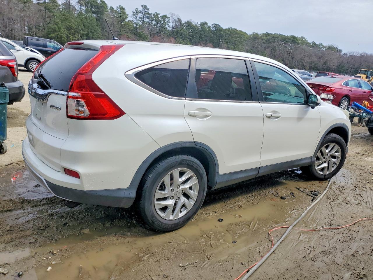 2015 Honda Cr-v Ex White vin: 5J6RM4H57FL033291